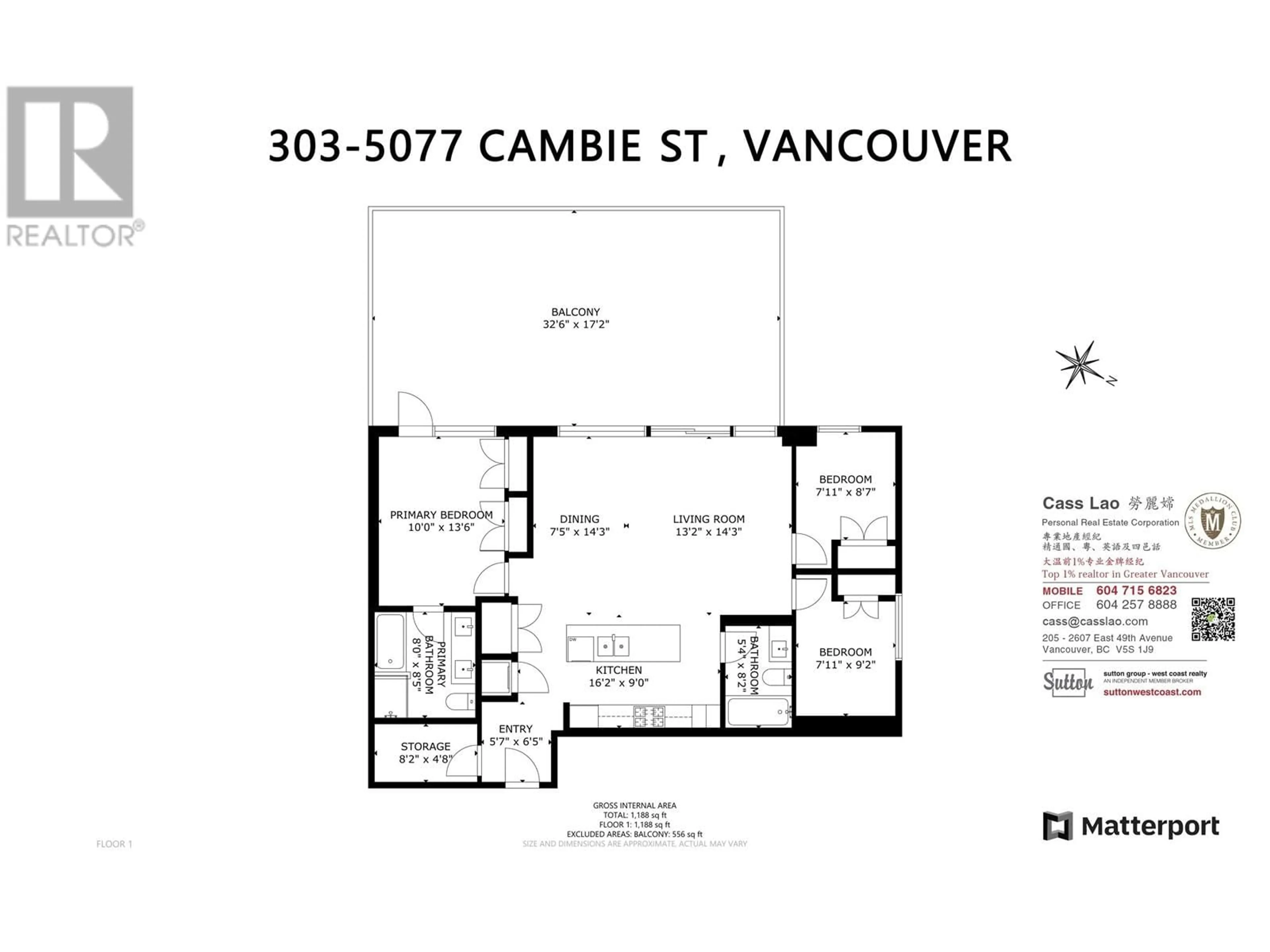 Floor plan for 303 - 5077 CAMBIE STREET, Vancouver British Columbia V5Z0H7
