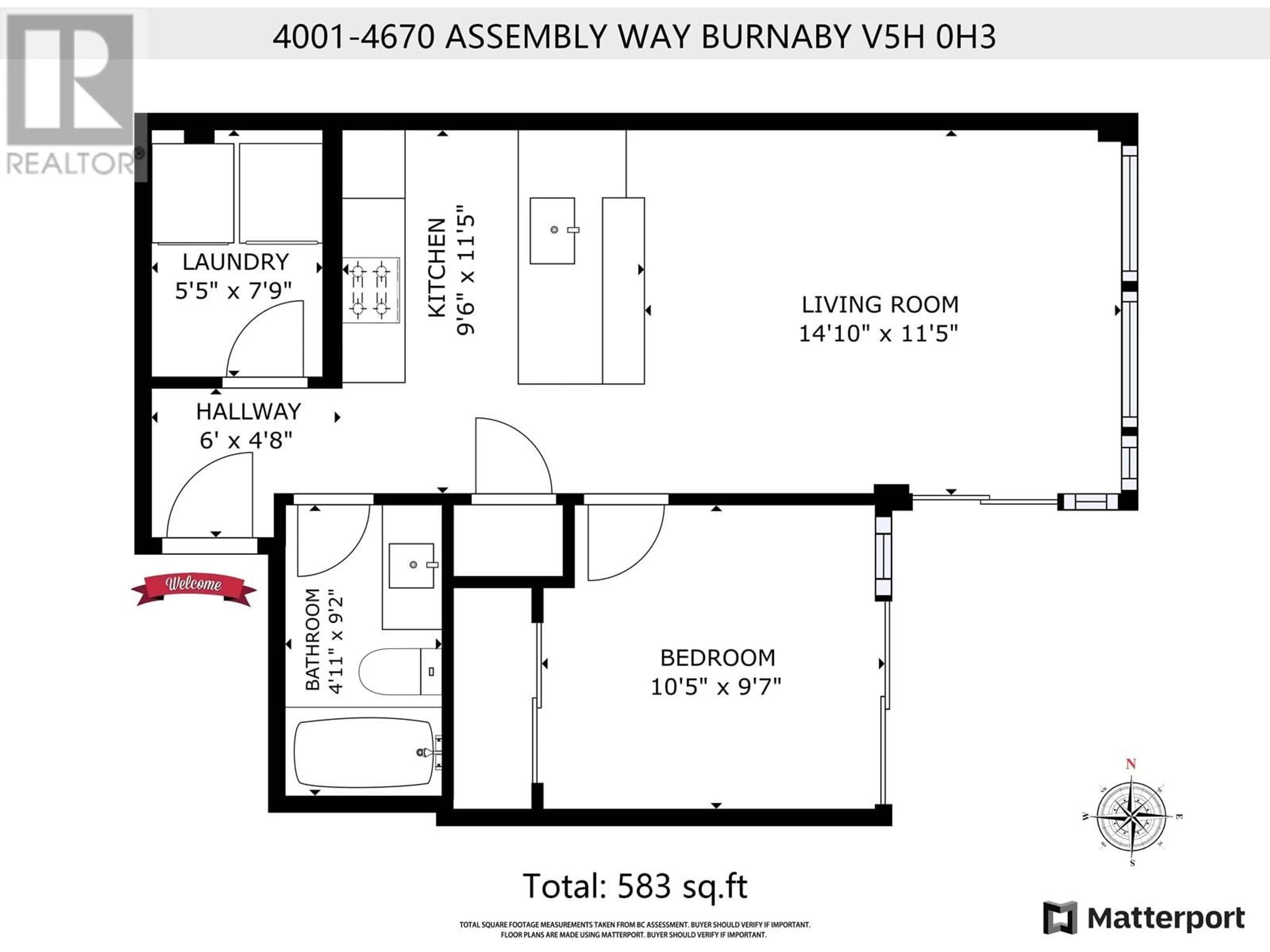 Floor plan for 4001 - 4670 ASSEMBLY WAY, Burnaby British Columbia V5H0H3