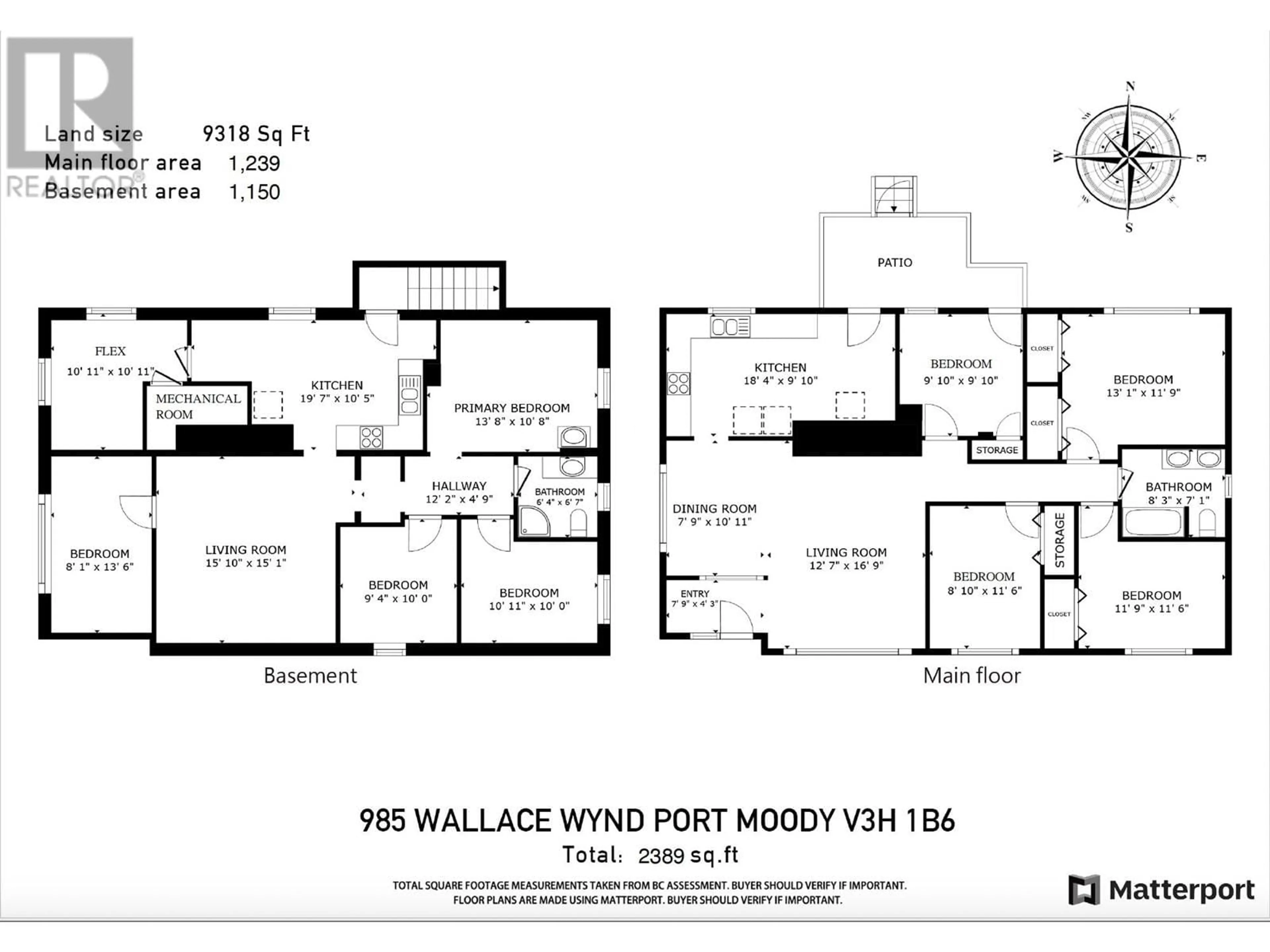 Floor plan for 985 WALLACE WYND, Port Moody British Columbia V3H1B6