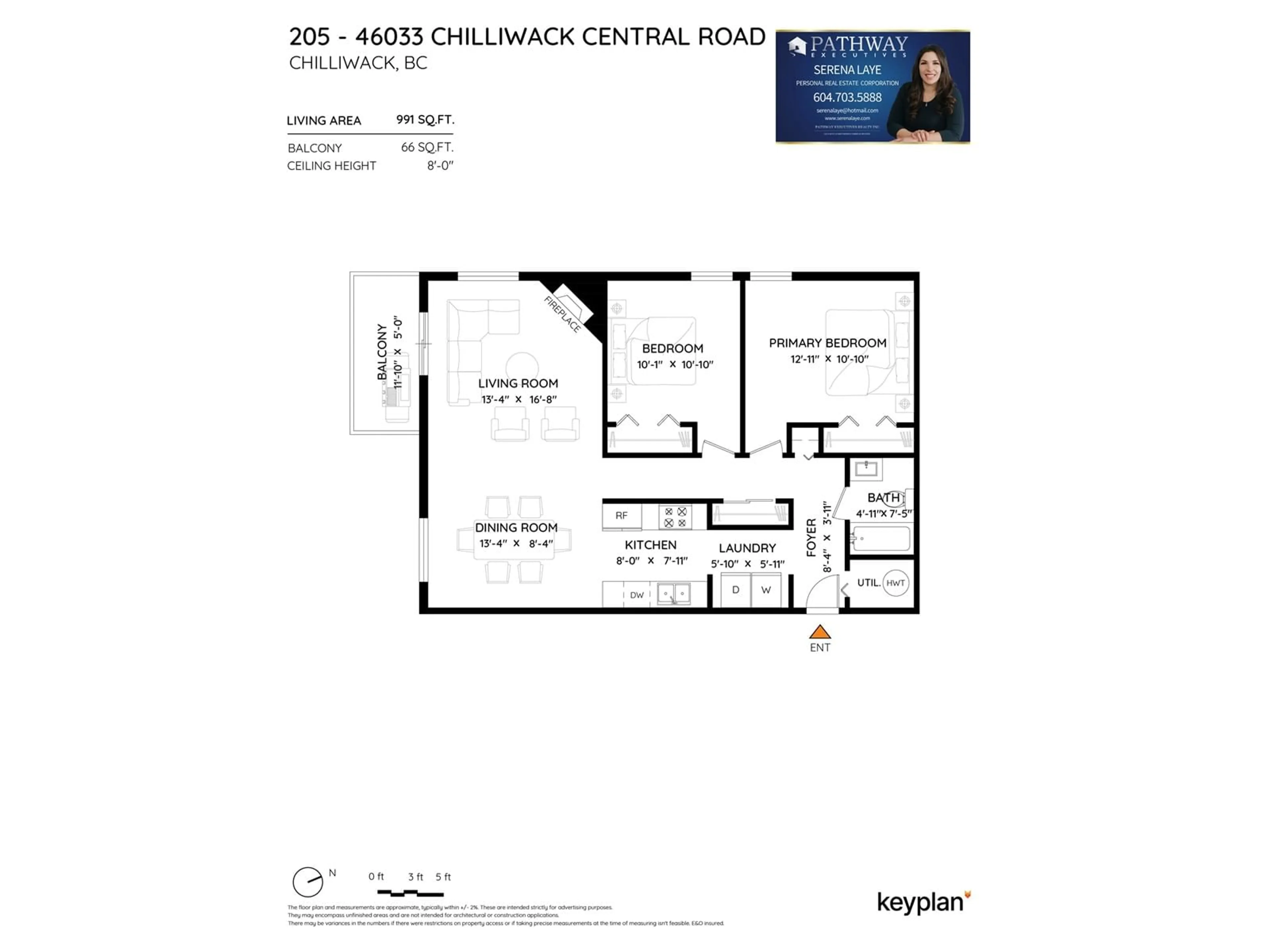 Floor plan for 205 - 46033 CHILLIWACK CENTRAL ROAD, Chilliwack British Columbia V2P1J5