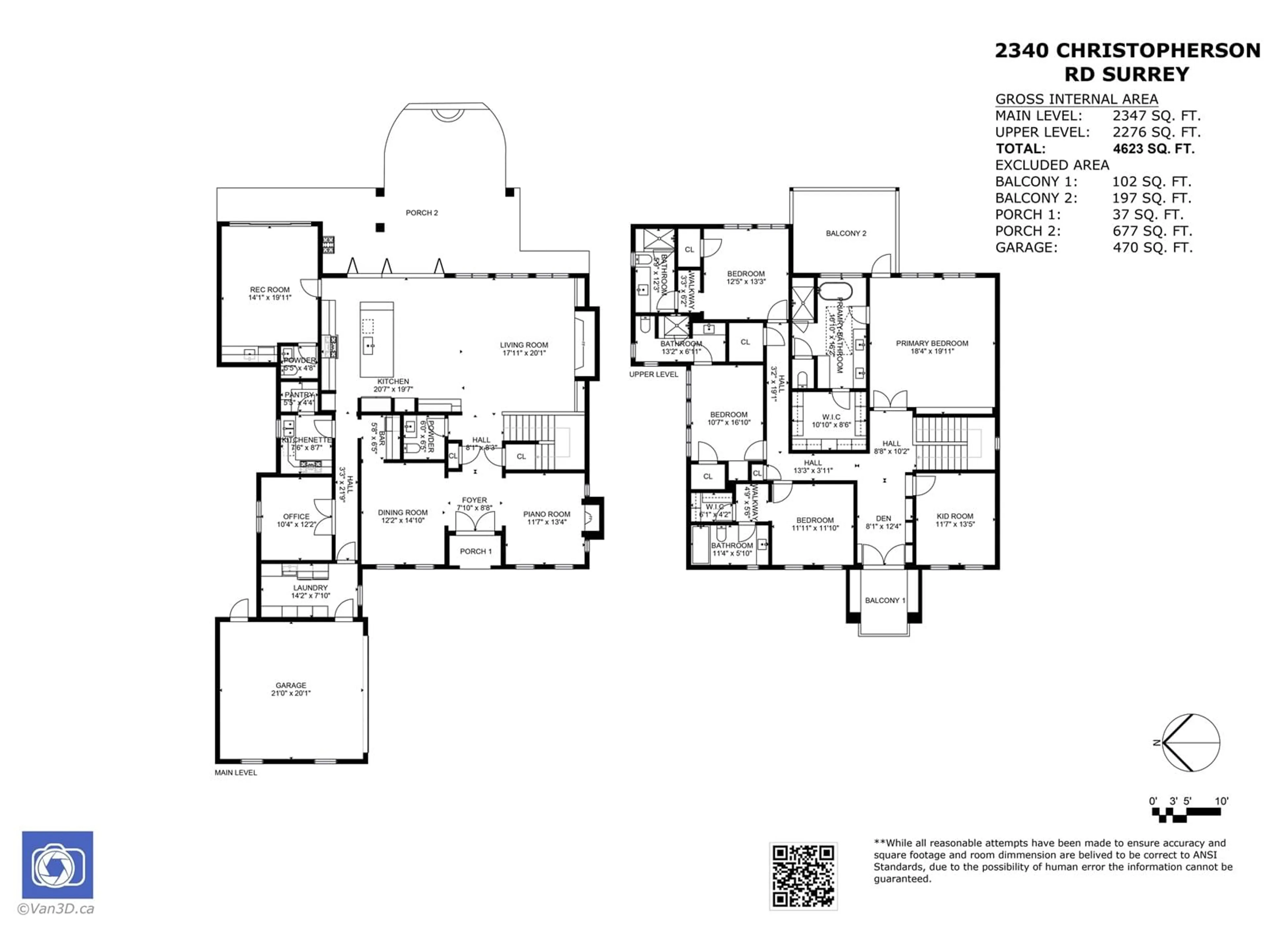 Floor plan for 2340 CHRISTOPHERSON, Surrey British Columbia V4A3L4