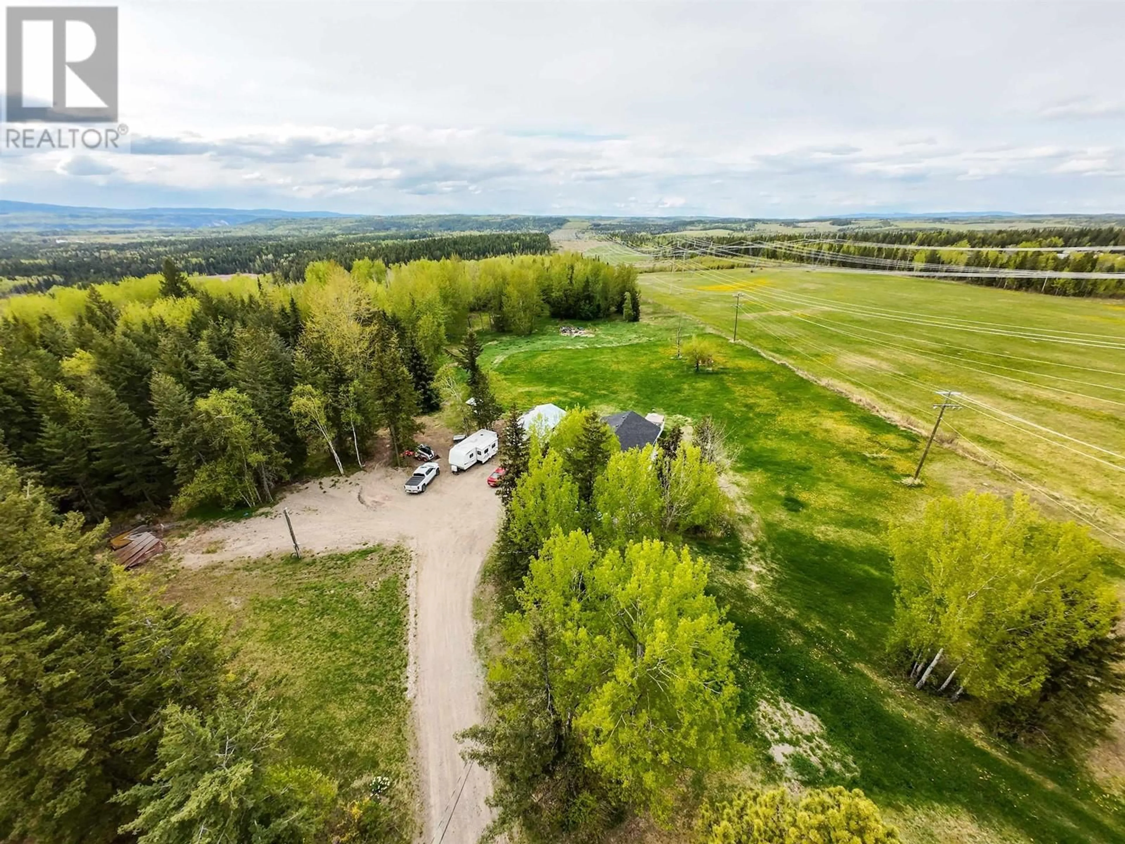 A pic from outside/outdoor area/front of a property/back of a property/a pic from drone, forest/trees view for 999 BARKERVILLE HIGHWAY, Quesnel British Columbia V2J6T6