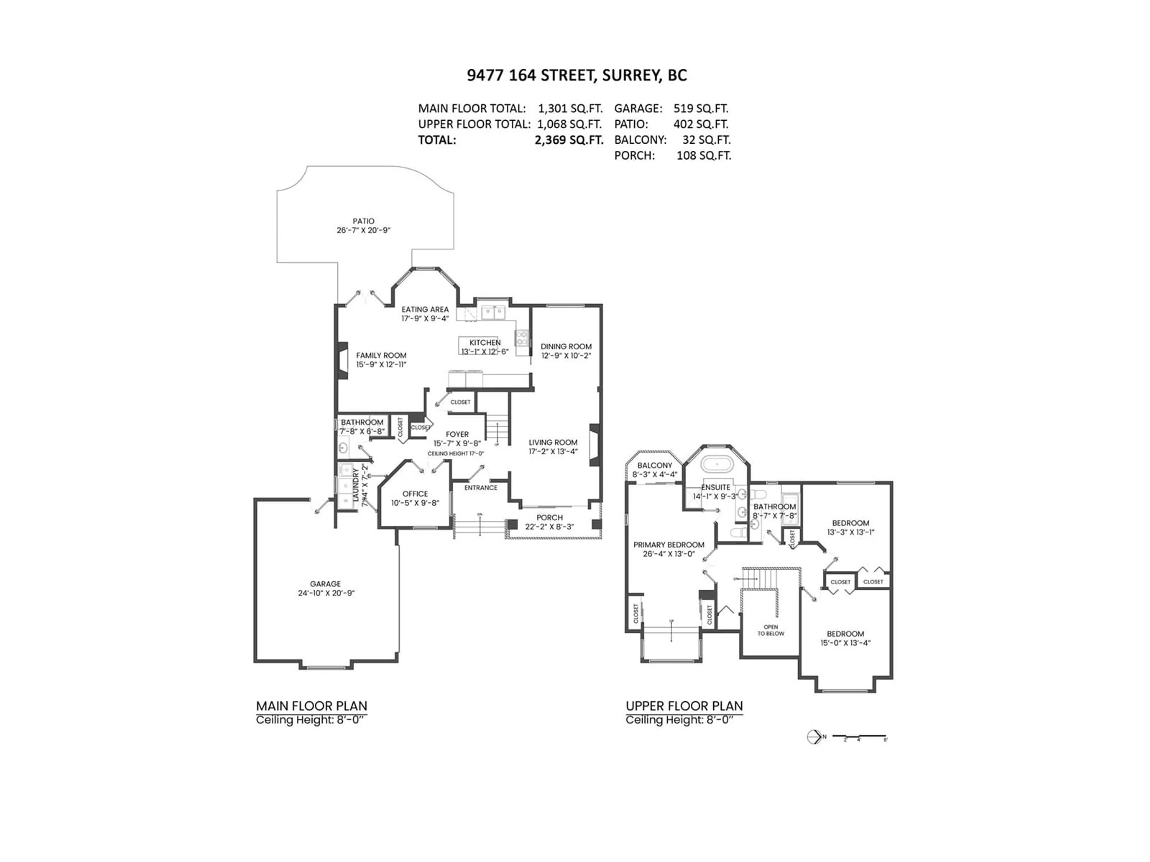Floor plan for 9477 164, Surrey British Columbia V4N3C8