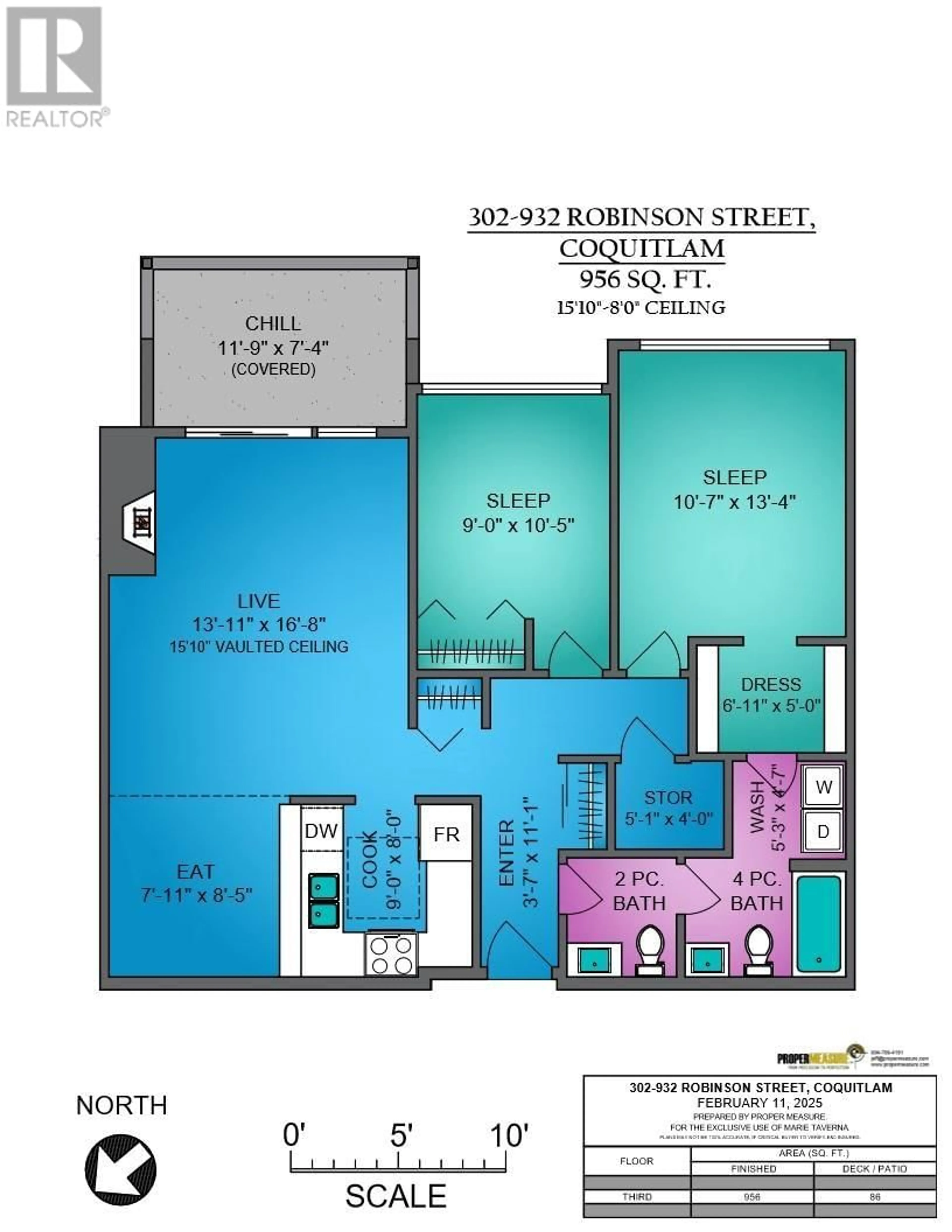 Floor plan for 302 - 932 ROBINSON STREET, Coquitlam British Columbia V3J7R8