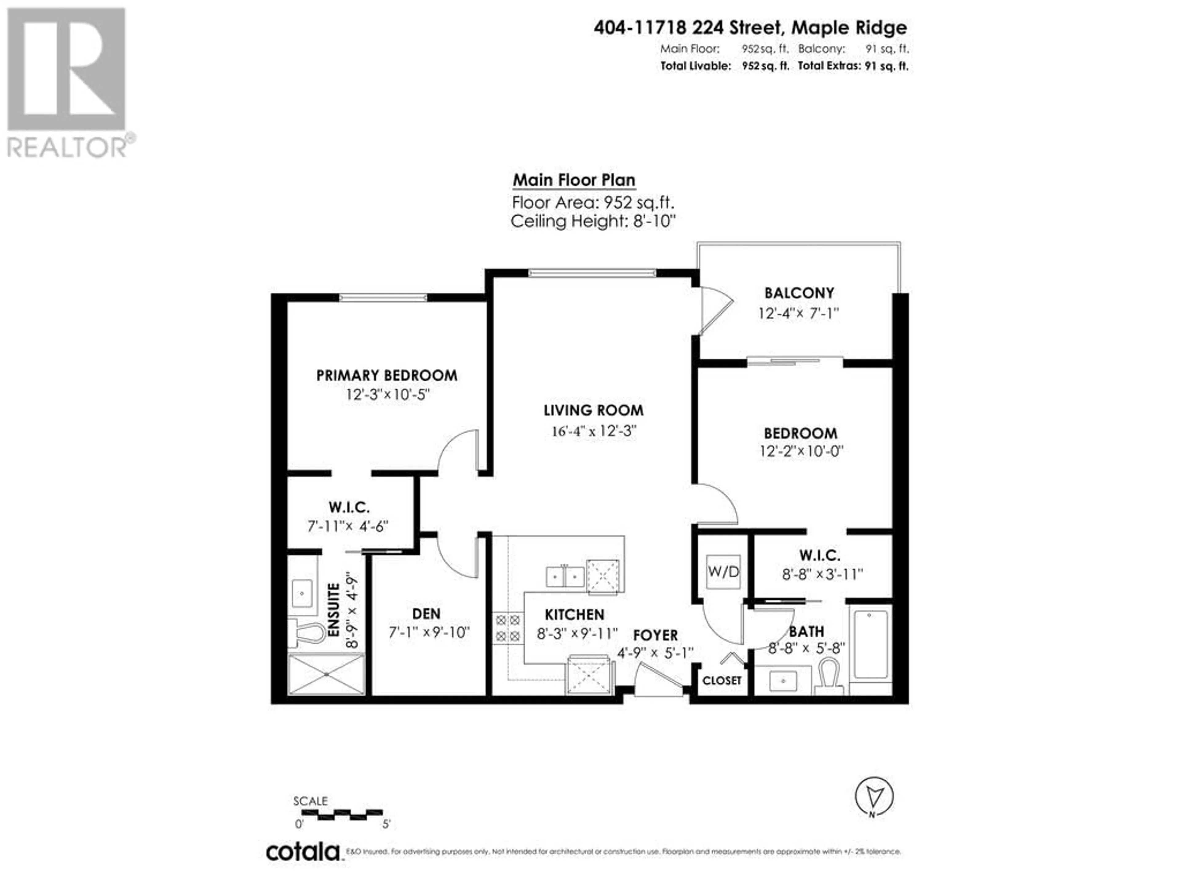Floor plan for 404 - 11718 224 STREET, Maple Ridge British Columbia V2A6A2