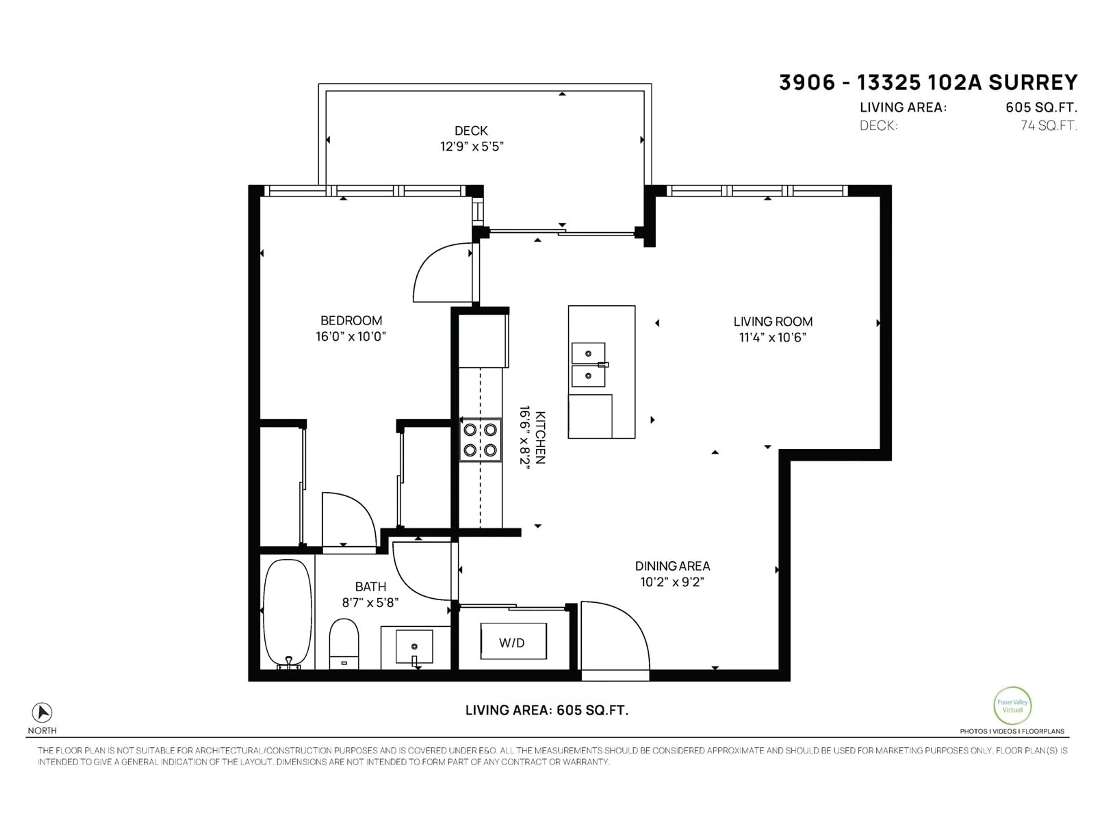 Floor plan for 3906 - 13325 102A, Surrey British Columbia V3T0J5