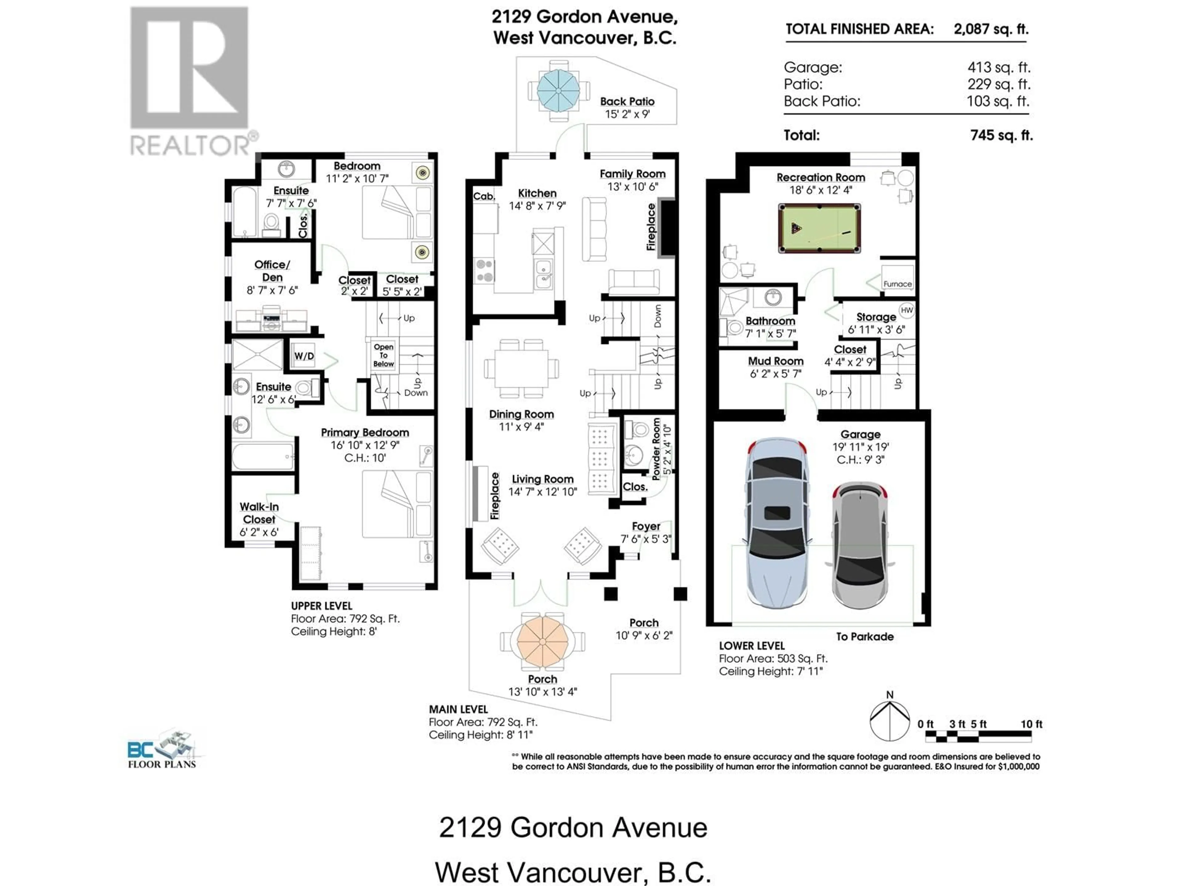 Floor plan for 2129 GORDON AVENUE, West Vancouver British Columbia V7V1W1