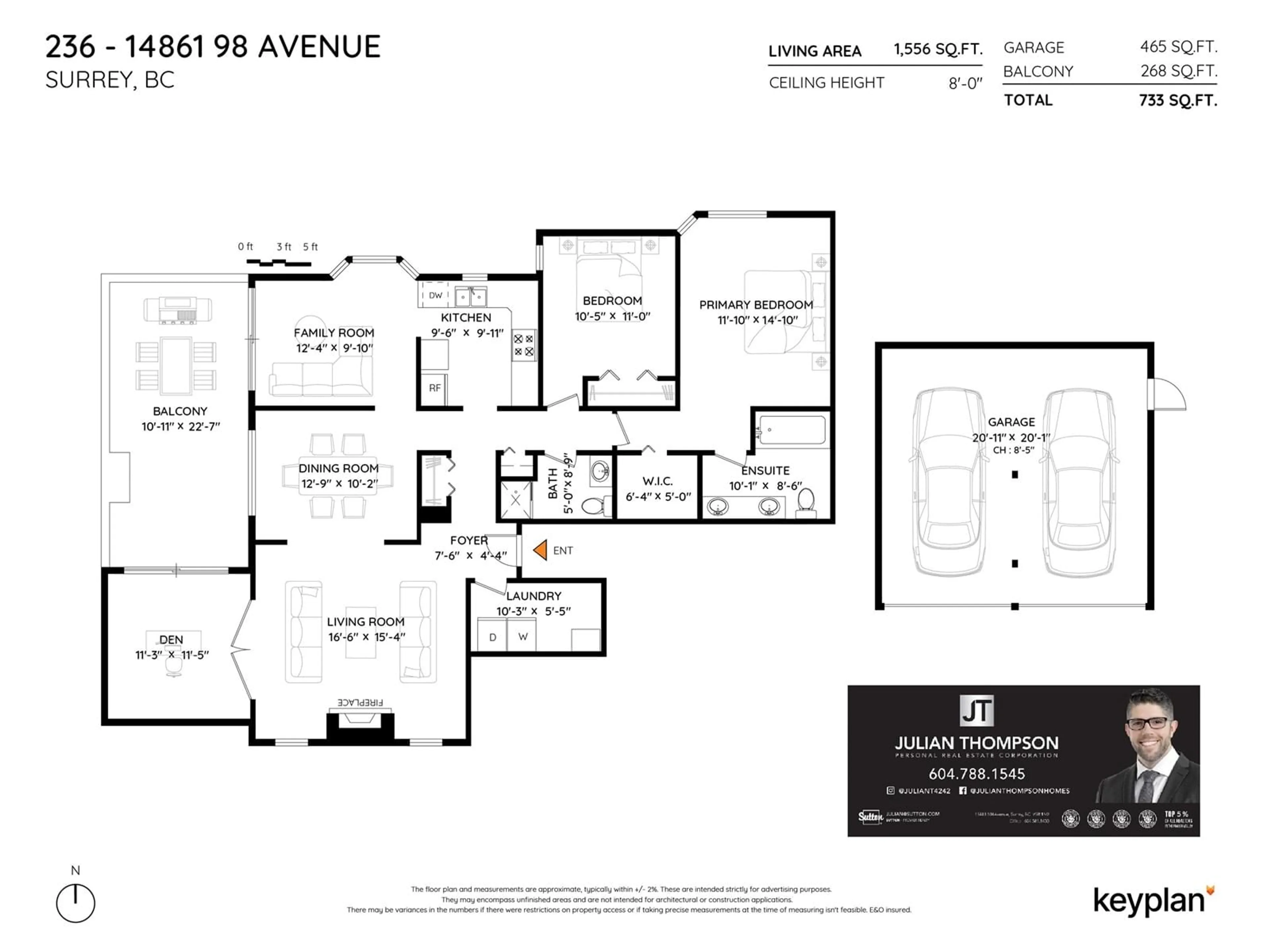Floor plan for 236 - 14861 98, Surrey British Columbia V3R0A2
