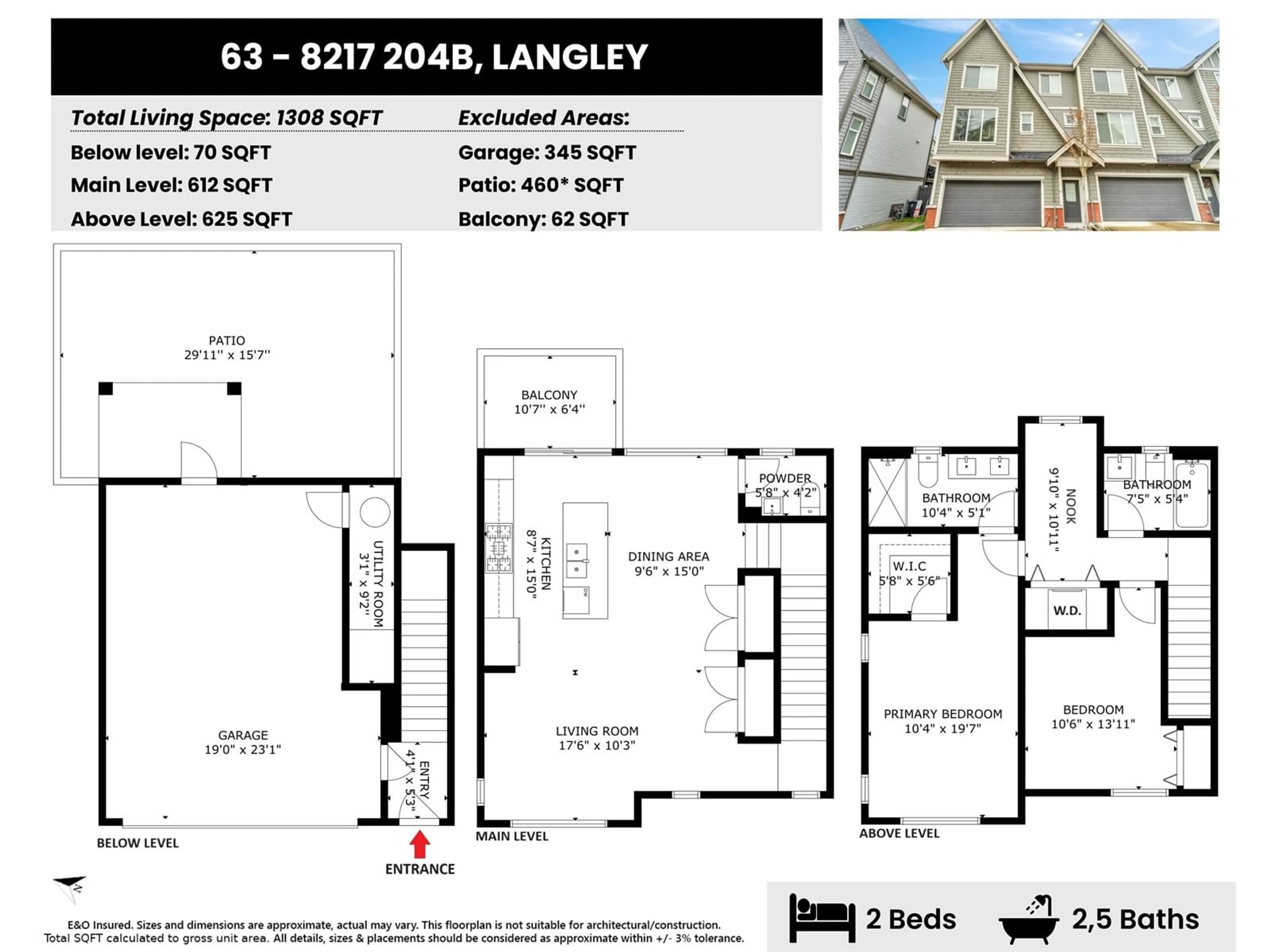 Floor plan for 63 - 8217 204B, Langley British Columbia V2Y0V6