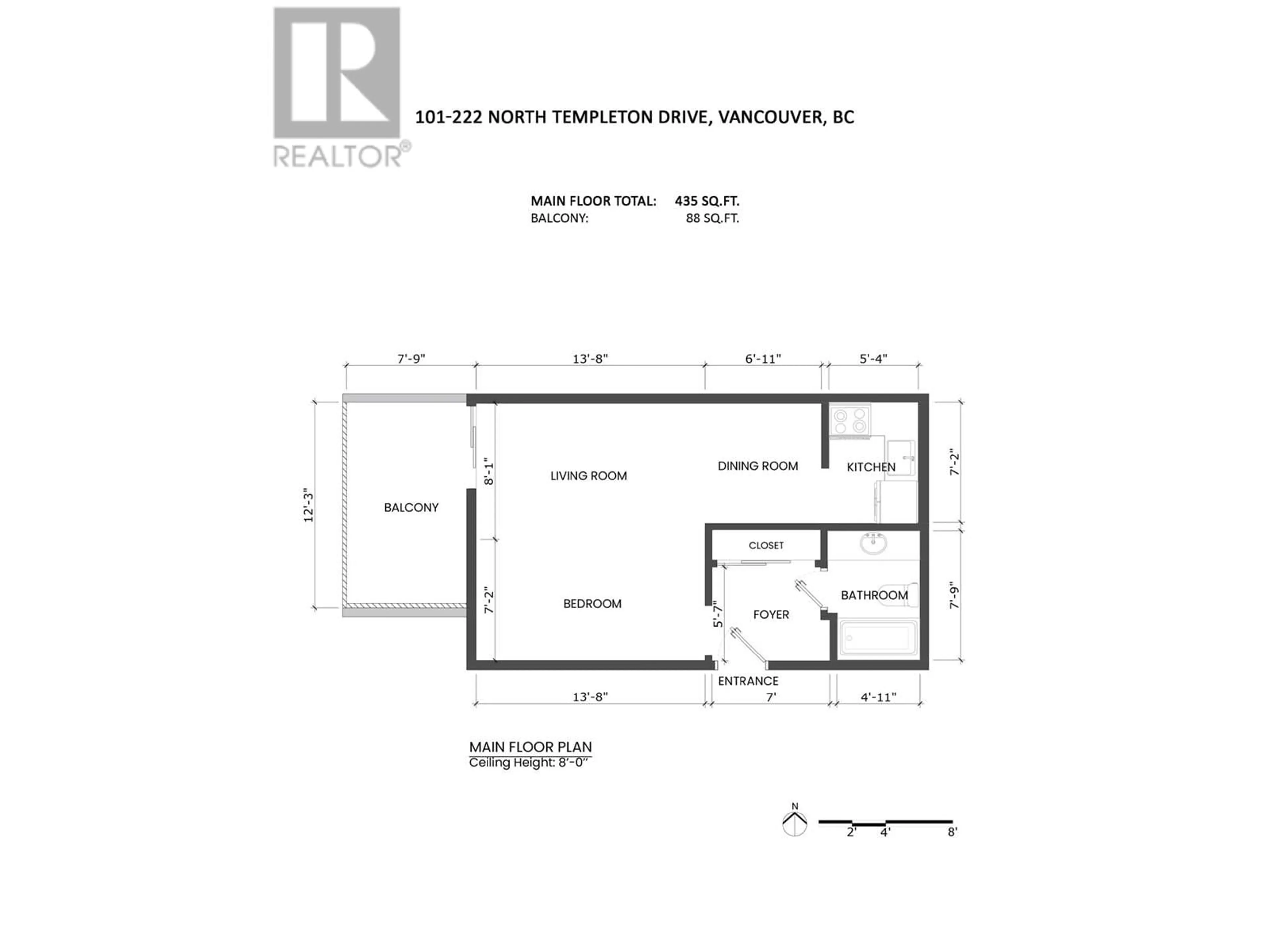 Floor plan for 101 - 222 TEMPLETON DRIVE, Vancouver British Columbia V5L3E4
