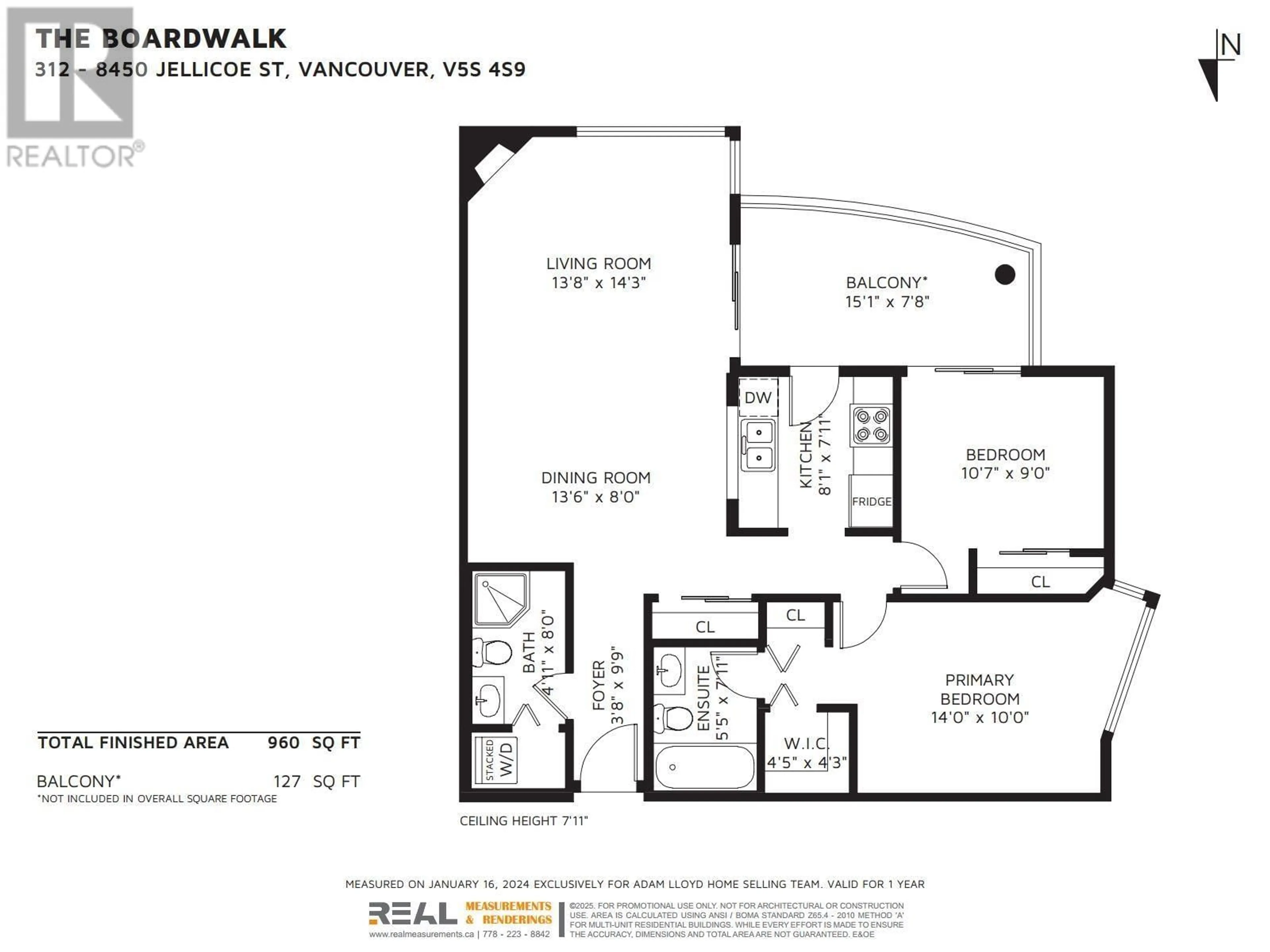 Floor plan for 312 - 8450 JELLICOE STREET, Vancouver British Columbia V5S4S9