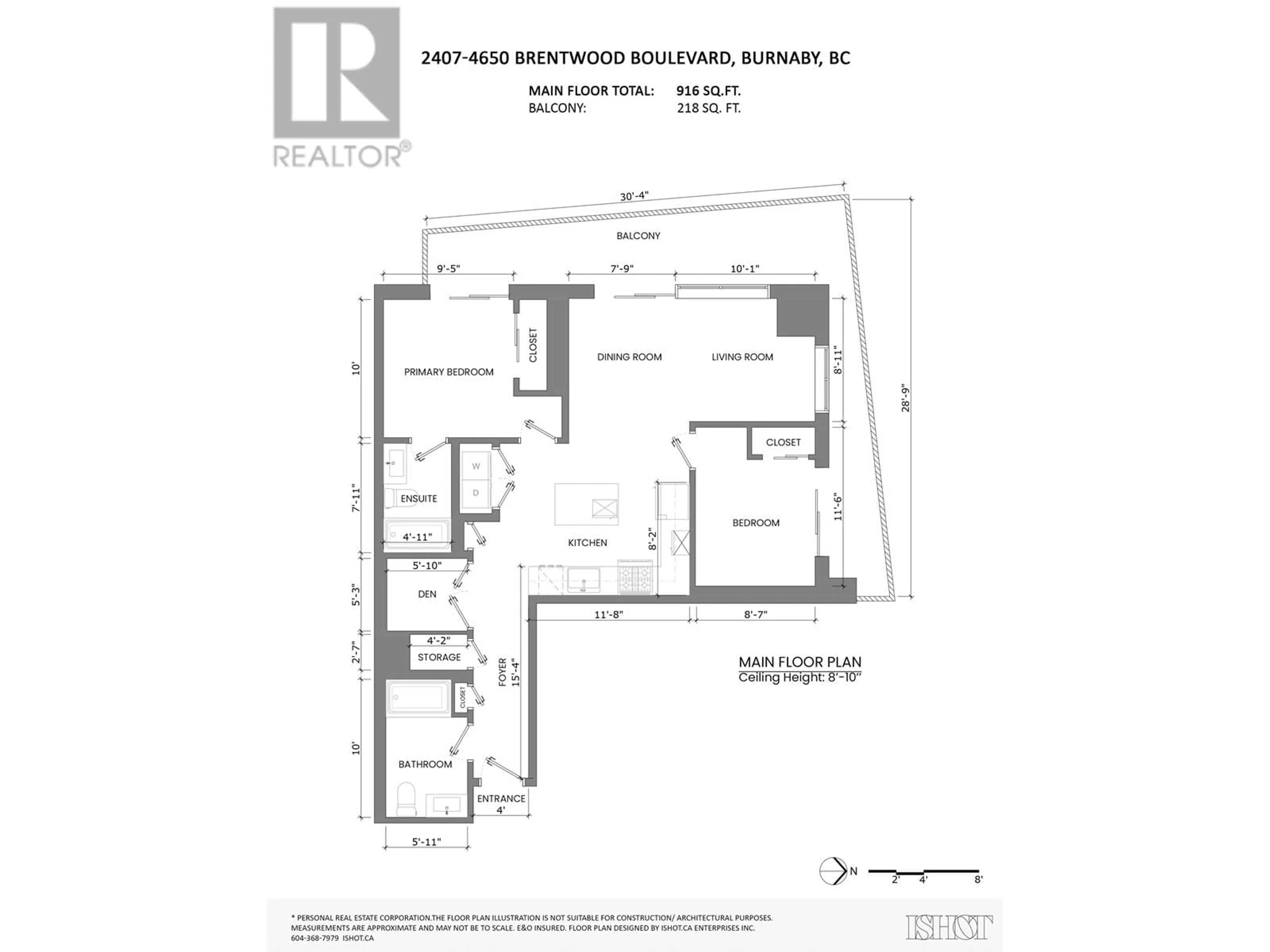 Floor plan for 2407 - 4650 BRENTWOOD BOULEVARD, Burnaby British Columbia V5C0M3
