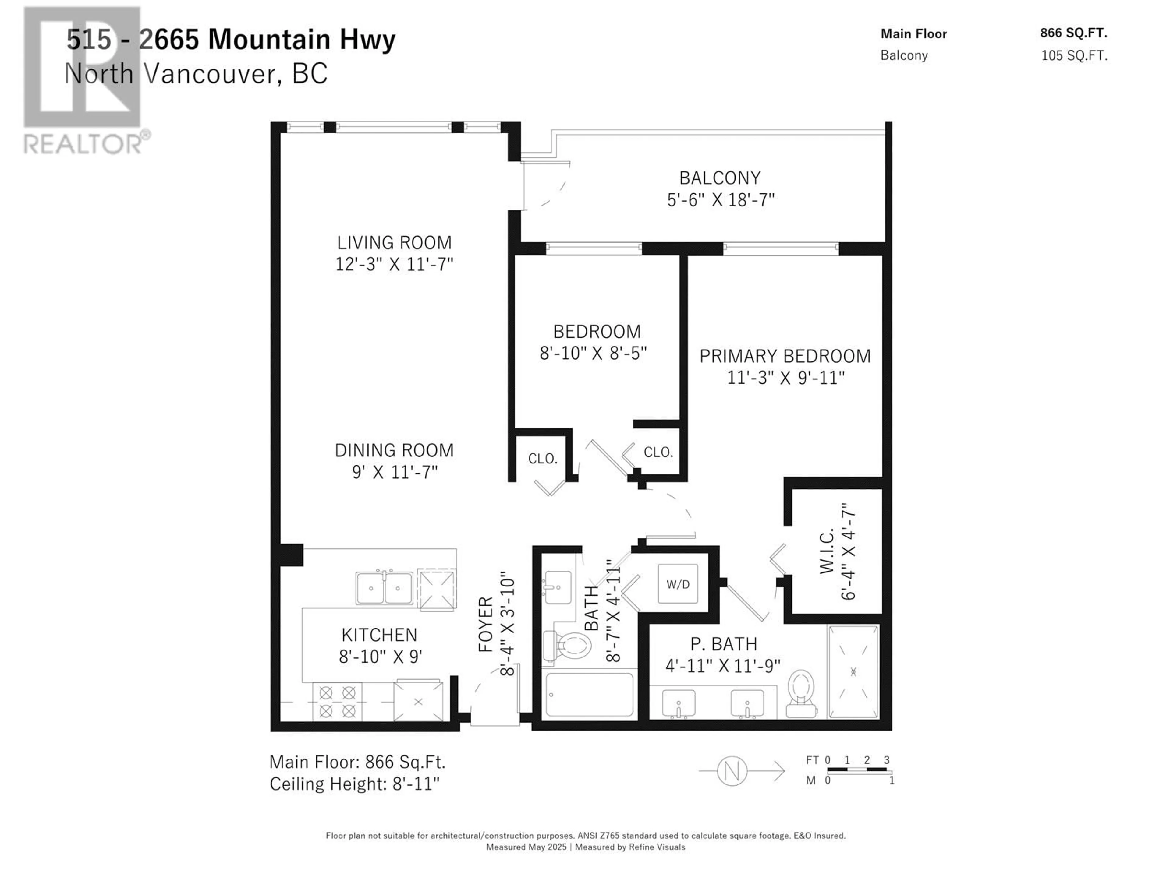 Floor plan for 515 - 2665 MOUNTAIN HIGHWAY, North Vancouver British Columbia V7J0A8