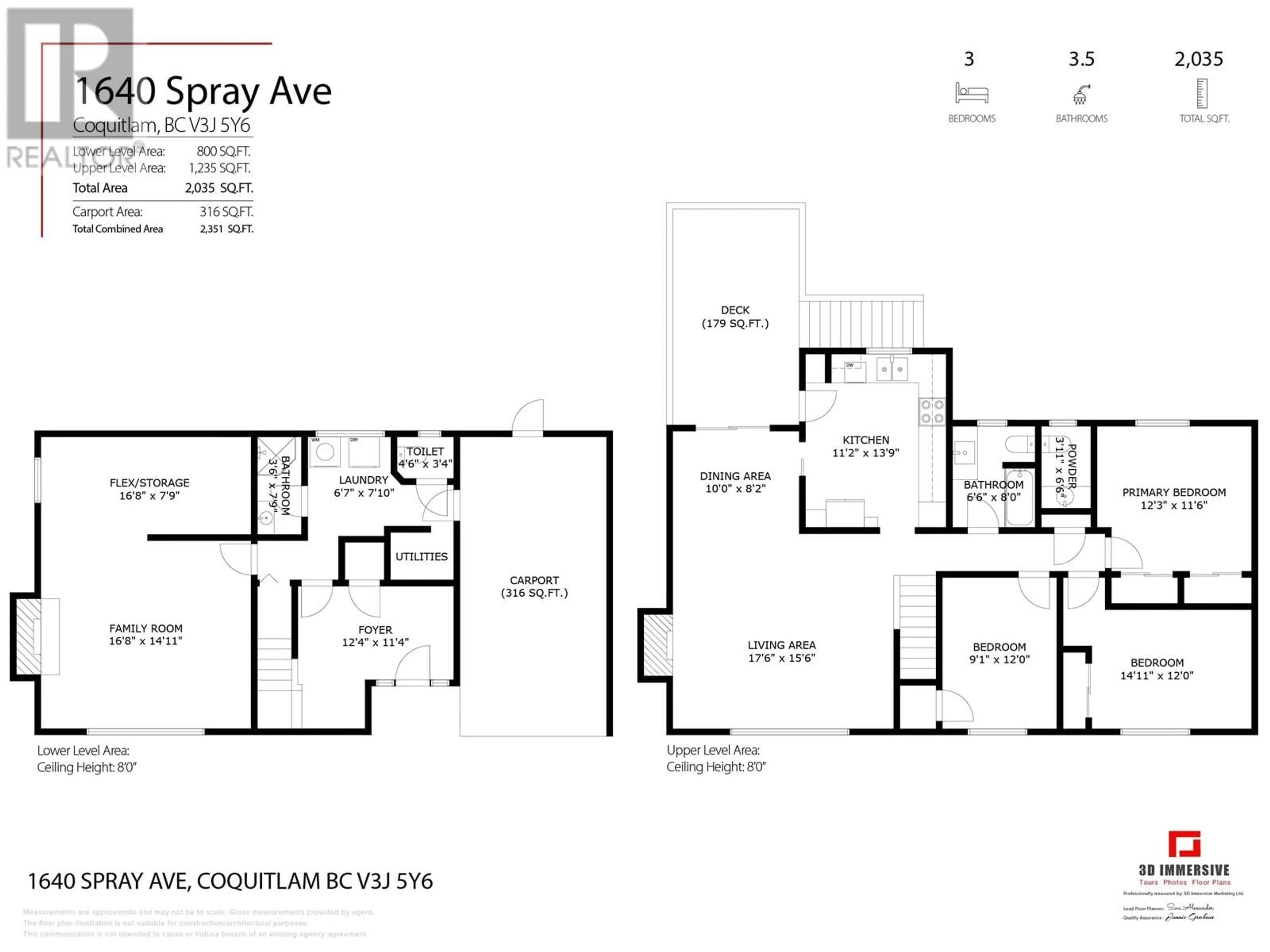 Floor plan for 1640 SPRAY AVENUE, Coquitlam British Columbia V3J5Y6