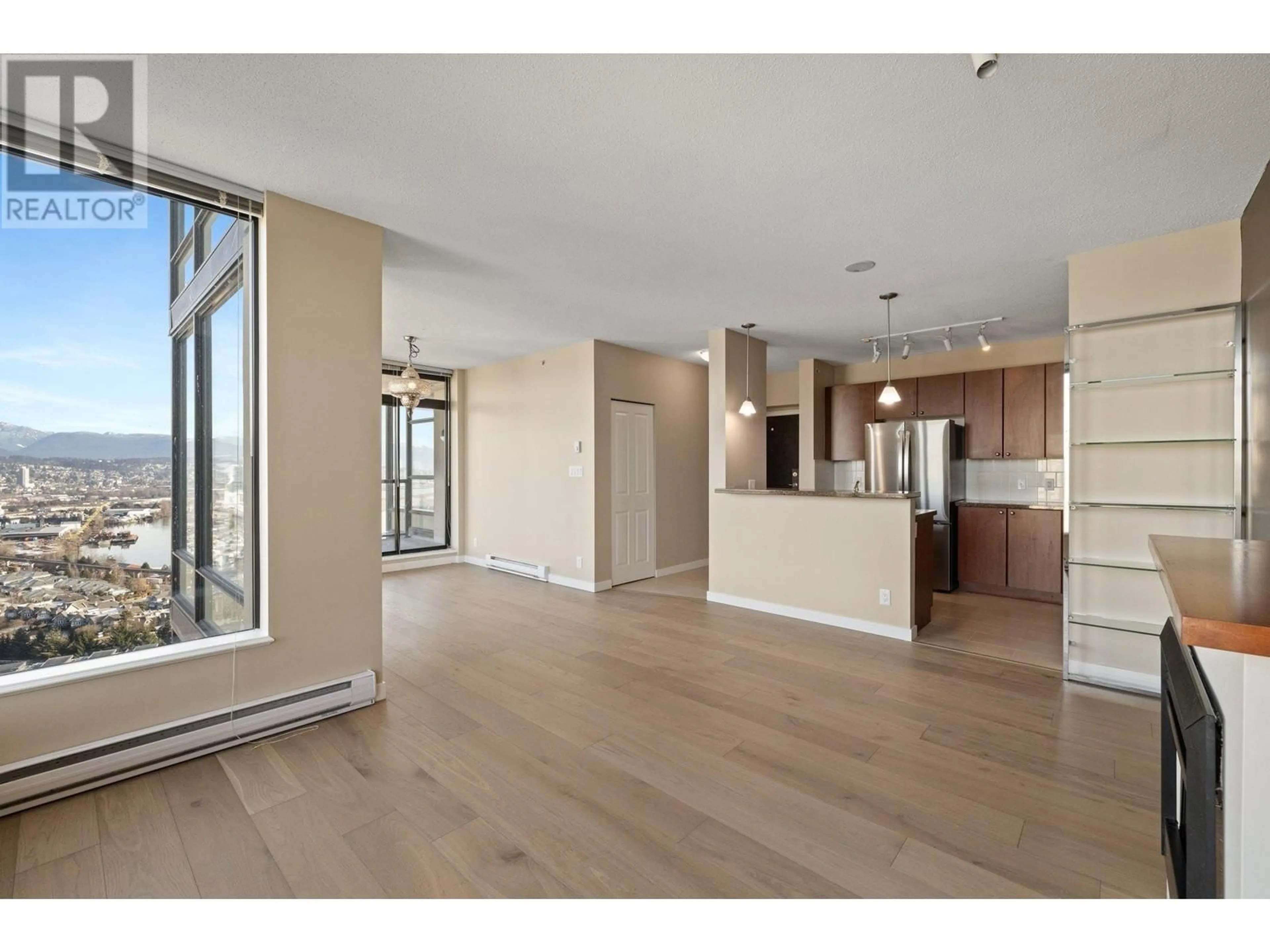 Open concept kitchen, wood/laminate floor for 2203 - 15 ROYAL AVENUE, New Westminster British Columbia V3L0A9