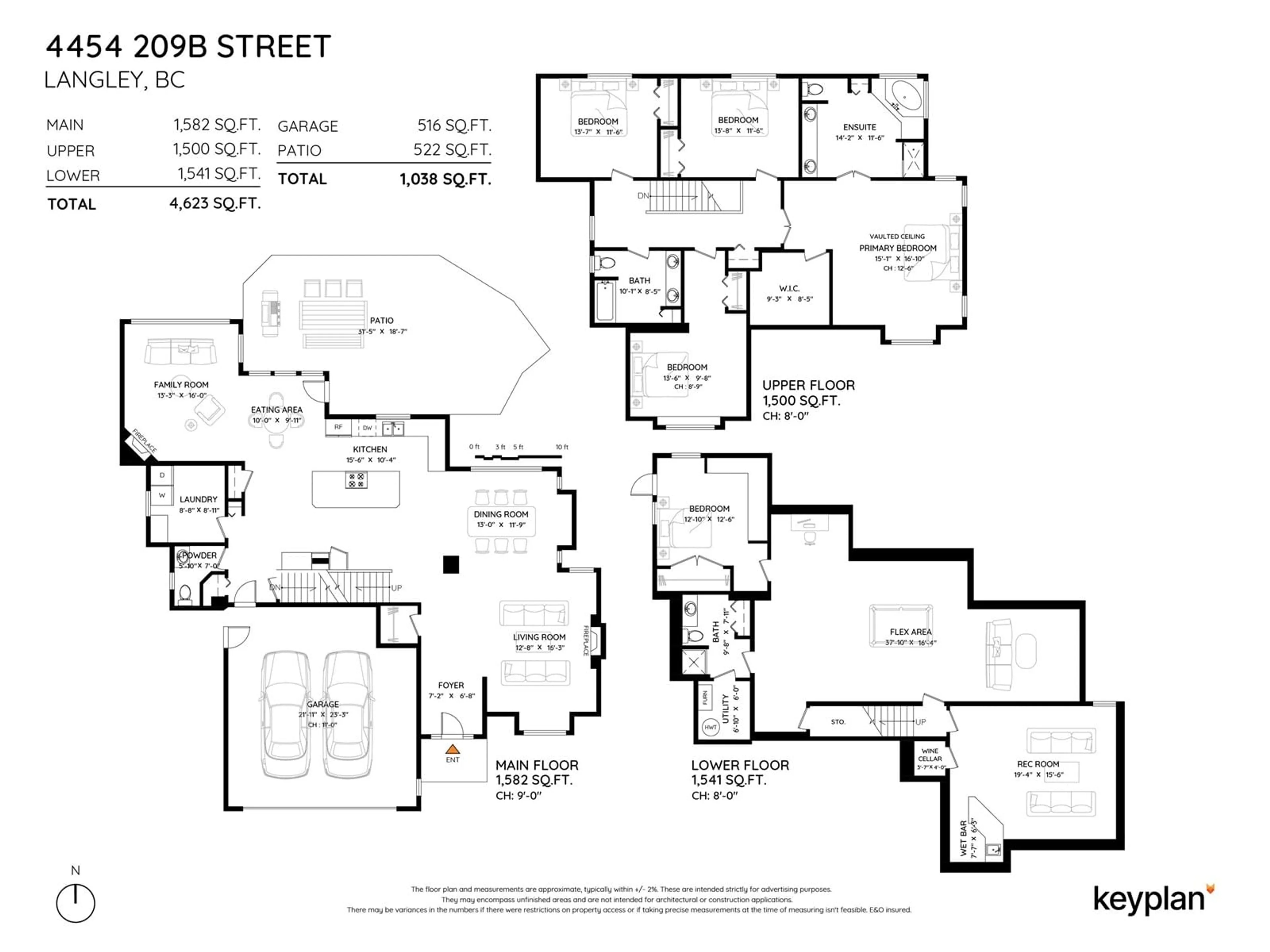 Floor plan for 4454 209B, Langley British Columbia V3A8Y8