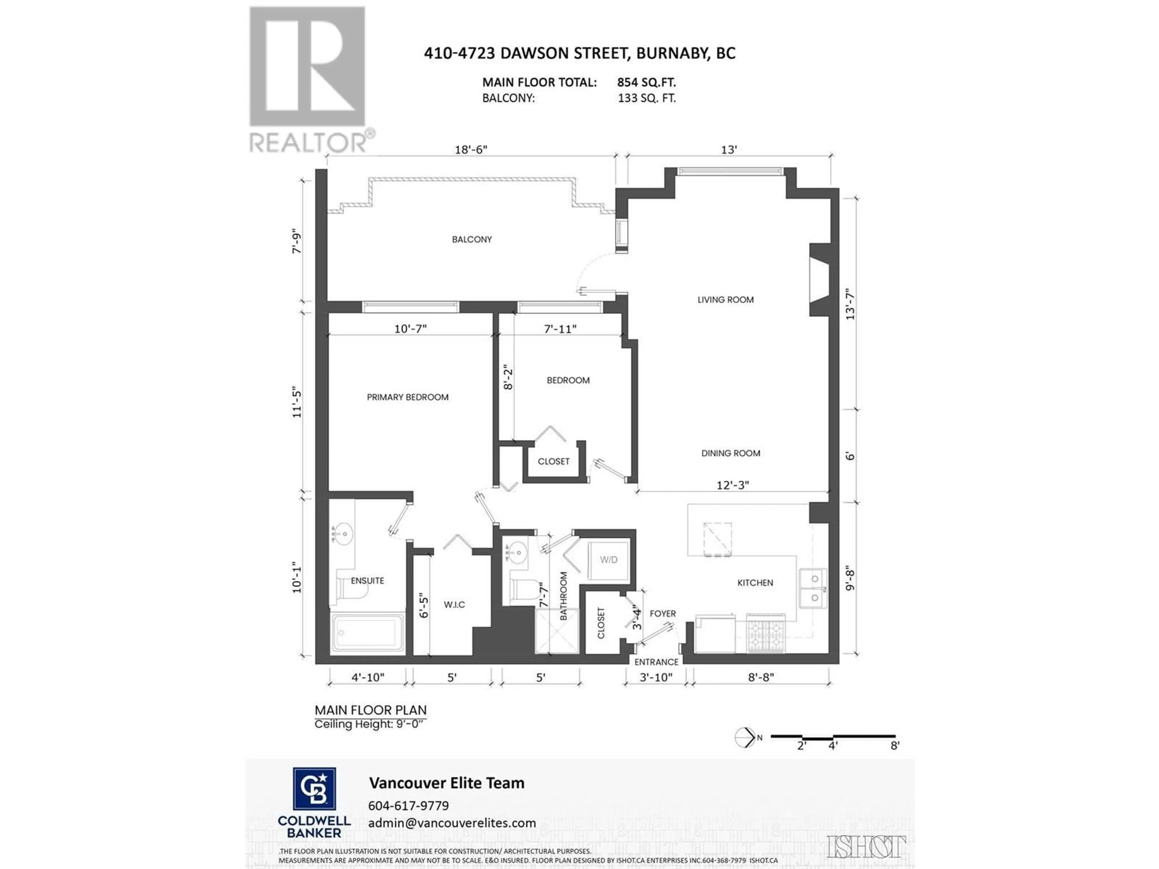 Floor plan for 410 - 4723 DAWSON STREET, Burnaby British Columbia V5C0A7