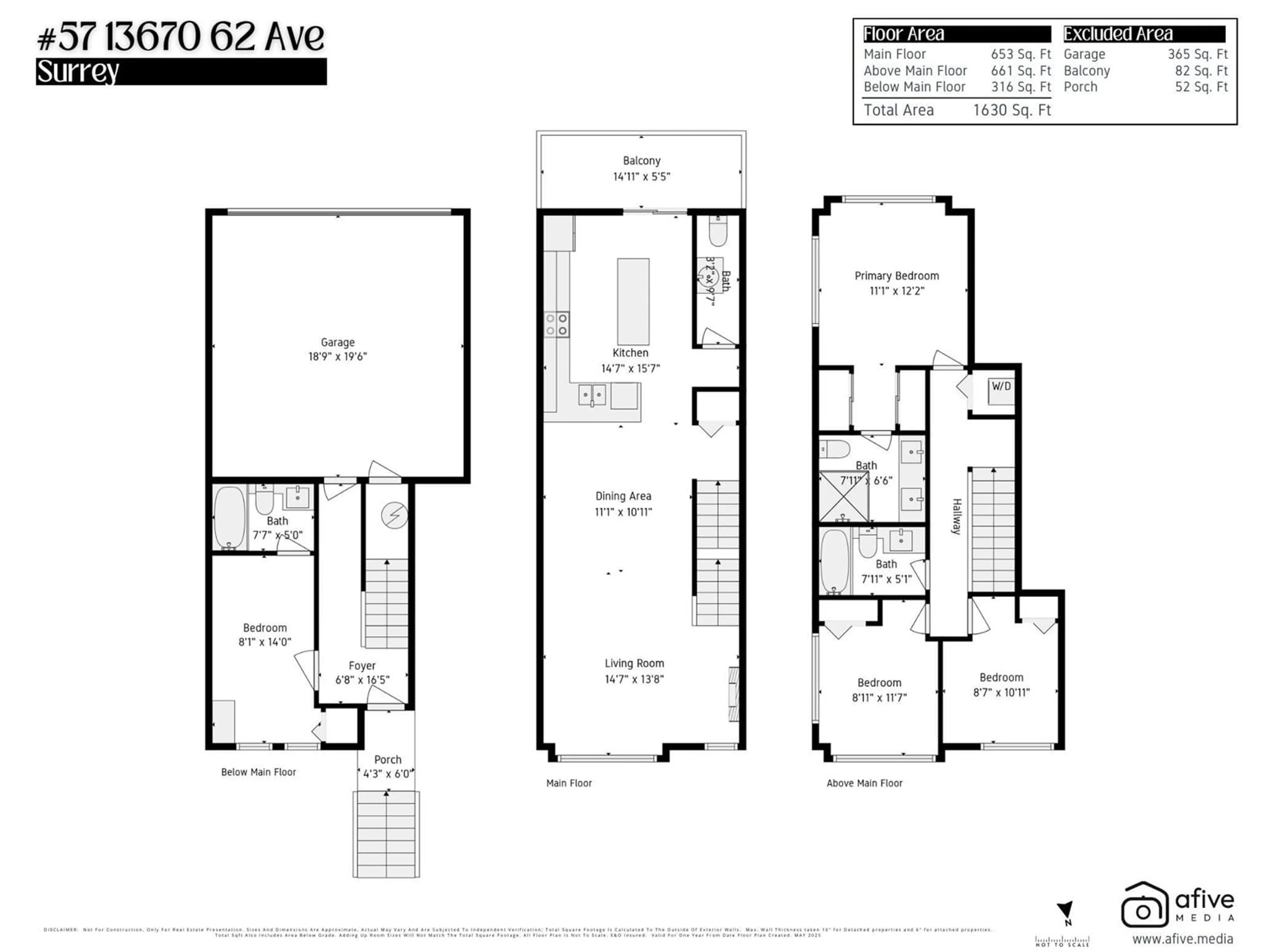 Floor plan for 57 - 13670 62, Surrey British Columbia V3X0H8