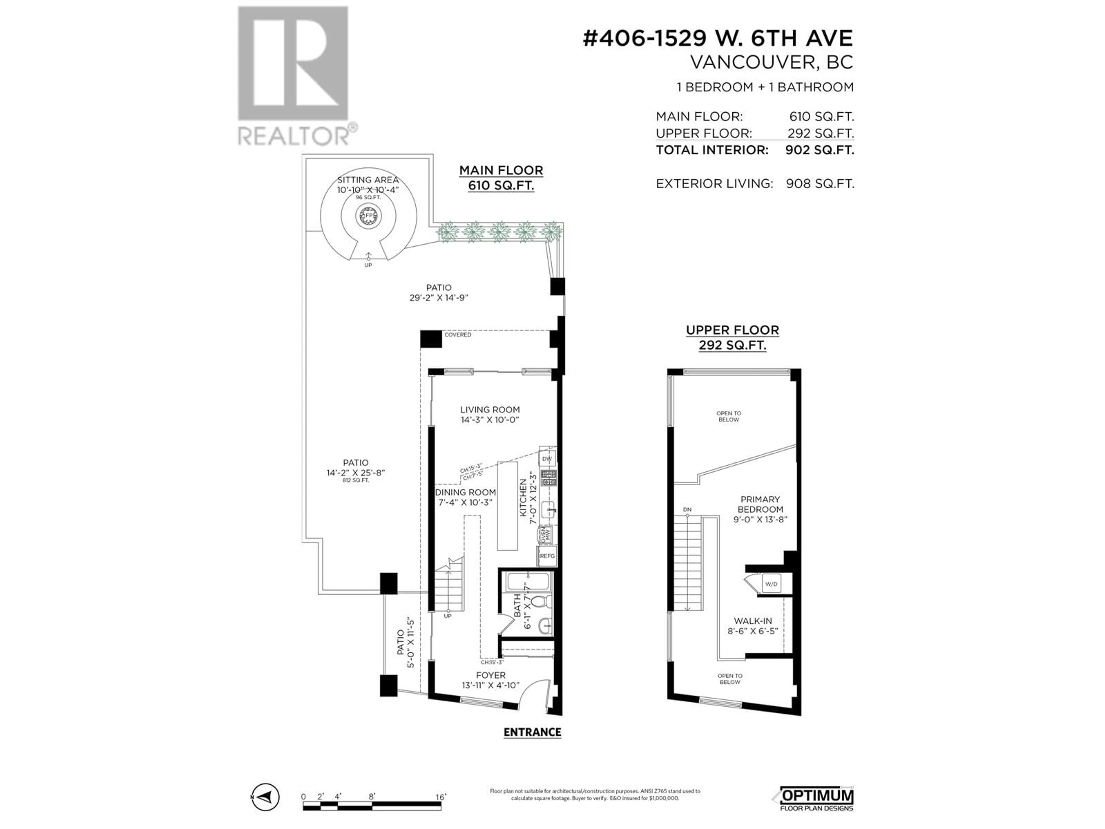 Floor plan for 406 - 1529 6TH AVENUE, Vancouver British Columbia V6J1R1