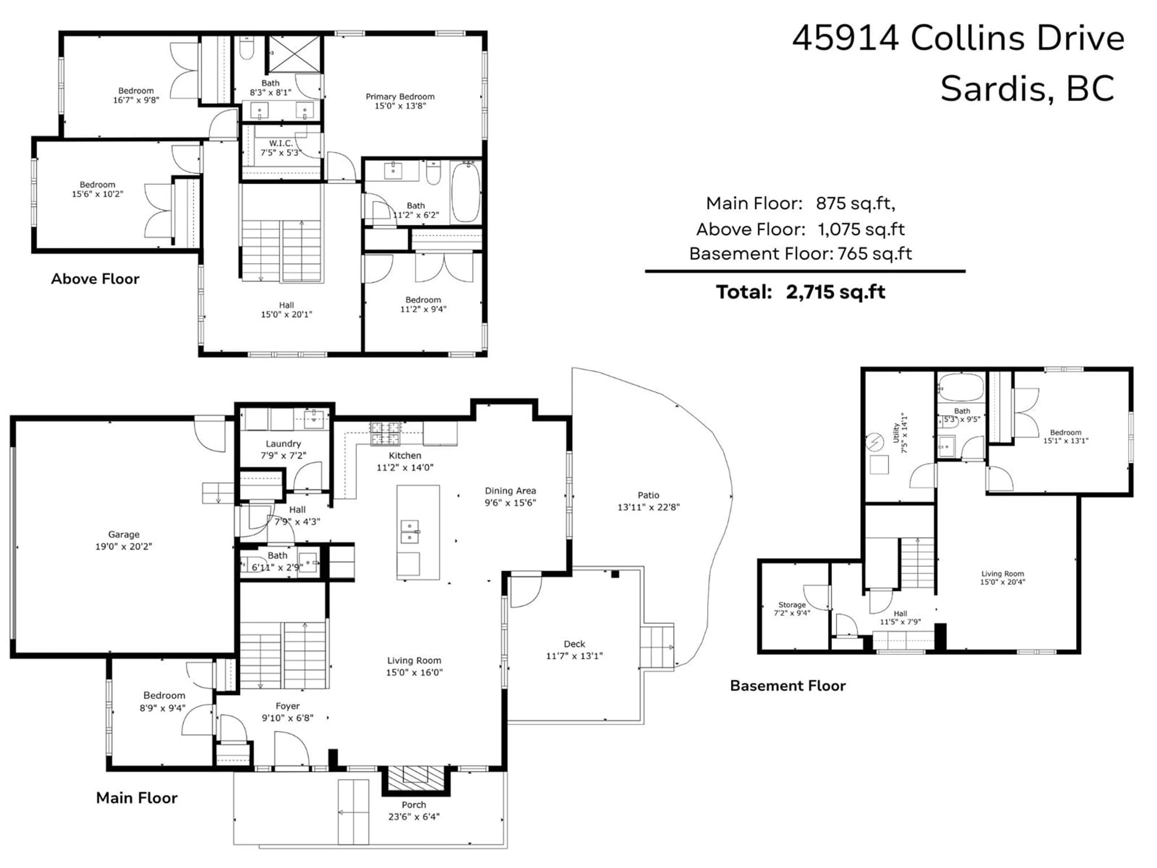 Floor plan for 45914 COLLINS DRIVE, Chilliwack British Columbia V2R2E1