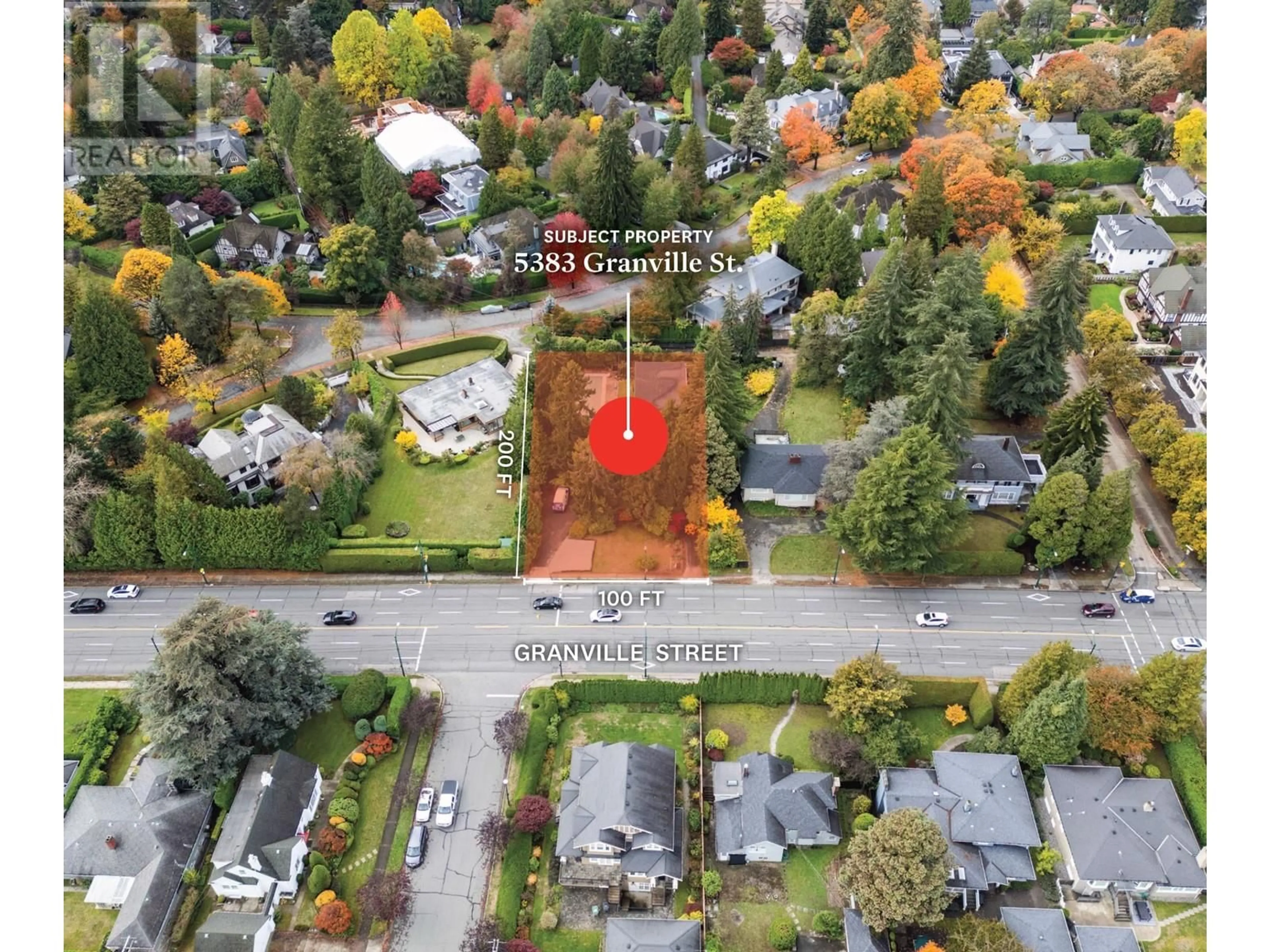 A pic from outside/outdoor area/front of a property/back of a property/a pic from drone, street for 5383 GRANVILLE STREET, Vancouver British Columbia V6M3C2