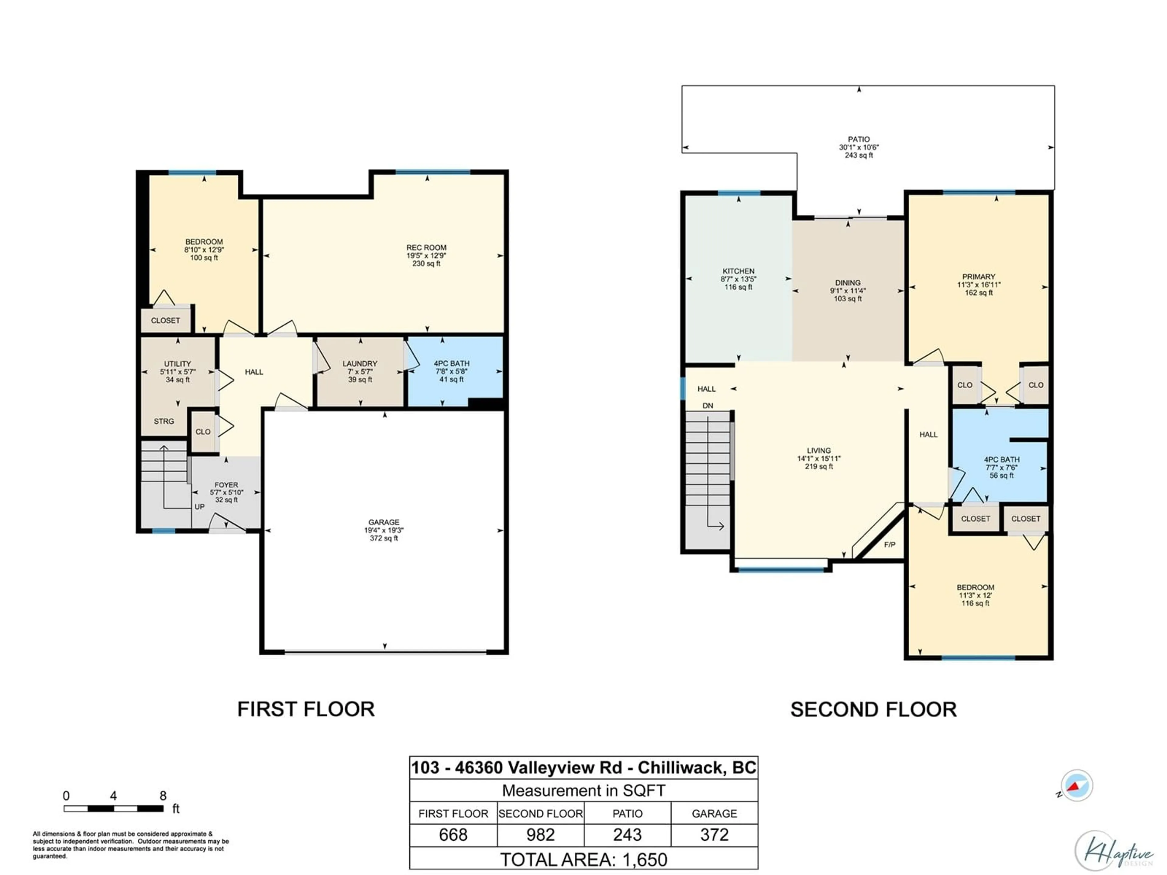 Floor plan for 103 - 46360 VALLEYVIEW ROAD, Chilliwack British Columbia V2R5L7