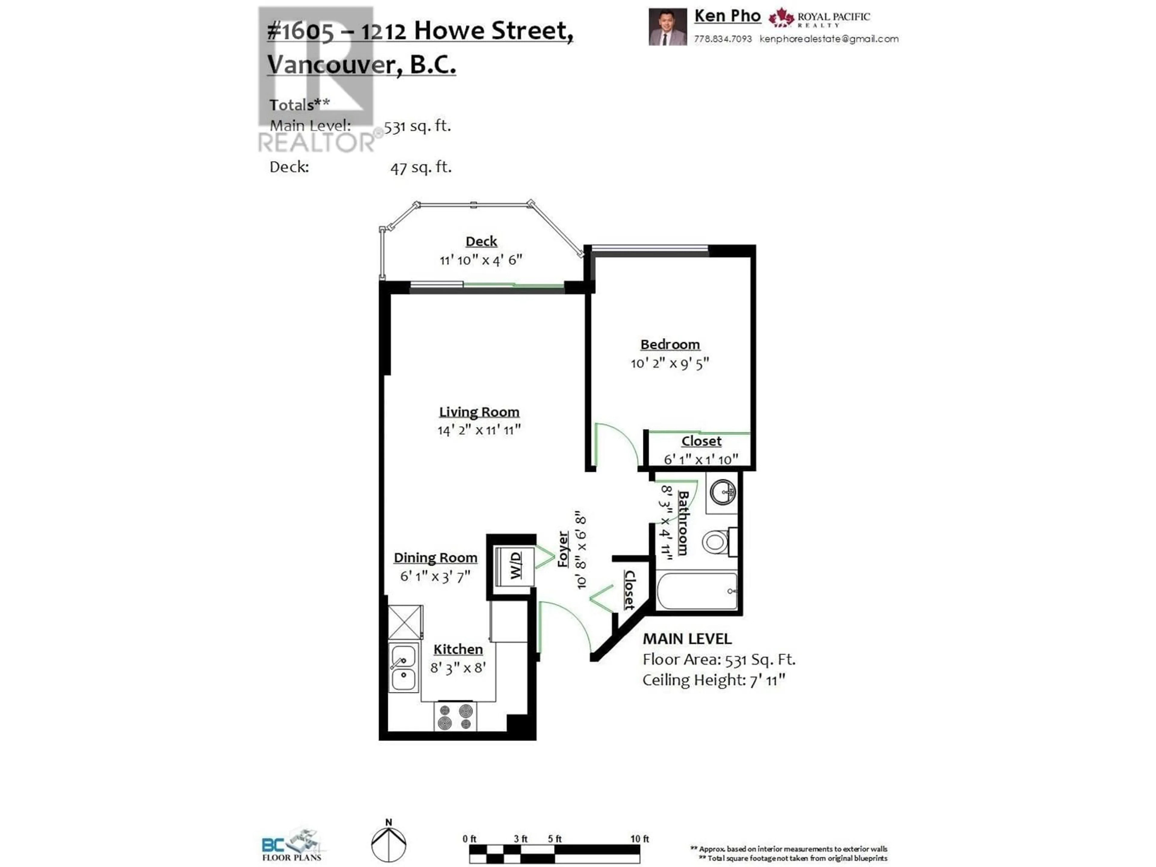 Floor plan for 1605 - 1212 HOWE STREET, Vancouver British Columbia V6Z2M9