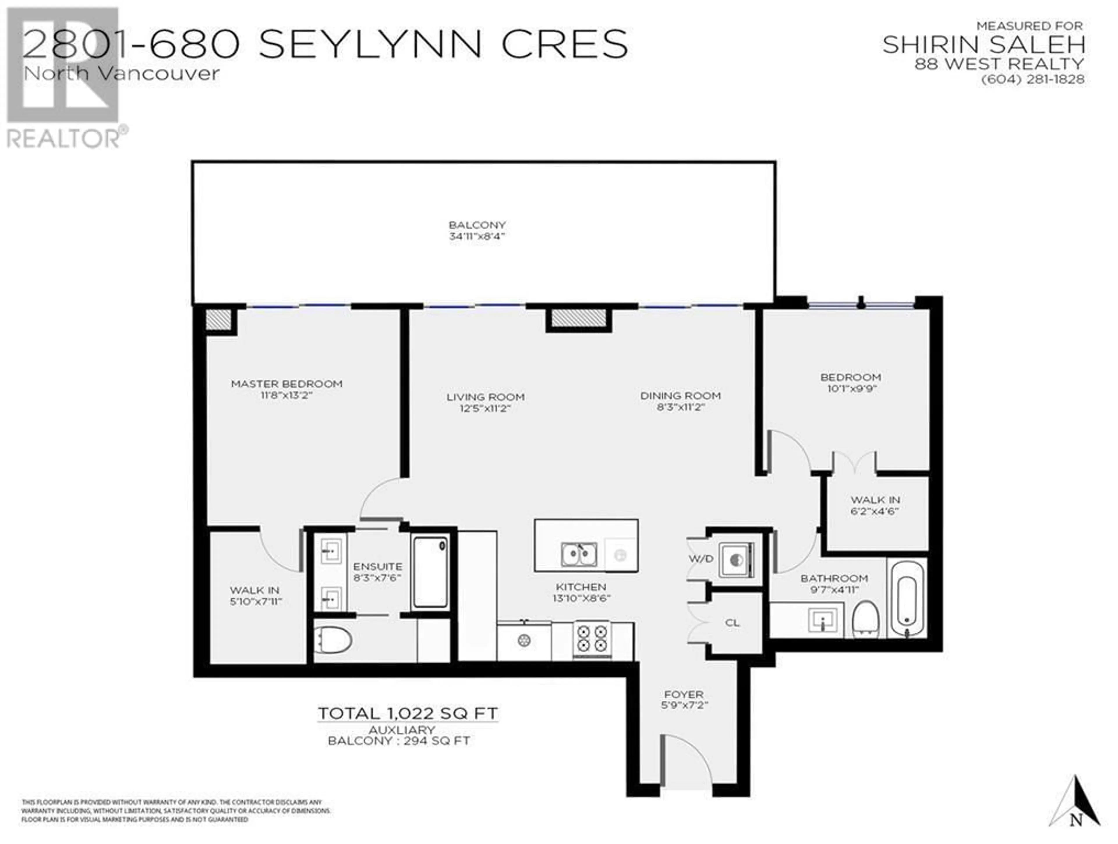 Floor plan for 2801 - 680 SEYLYNN CRESCENT, North Vancouver British Columbia V7J0B5