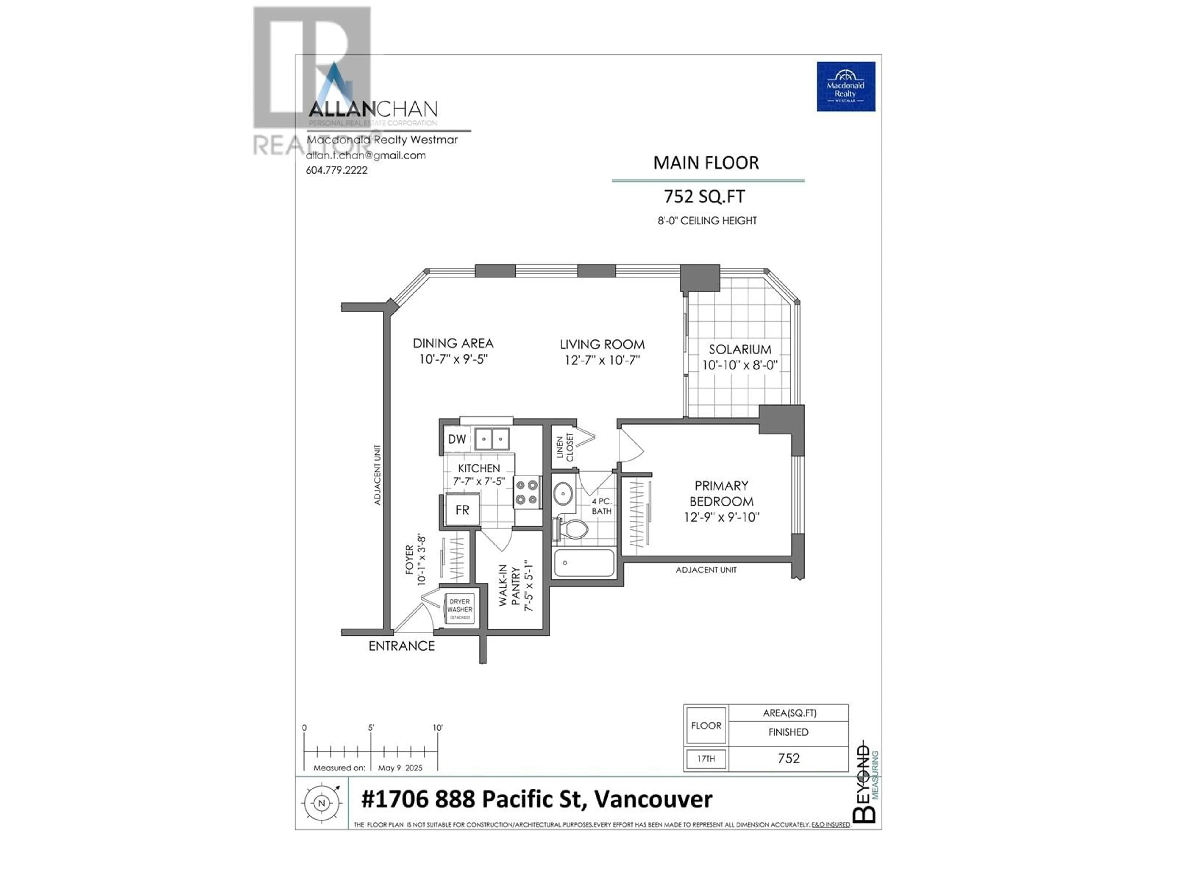 Floor plan for 1706 - 888 PACIFIC STREET, Vancouver British Columbia V6Z2S6