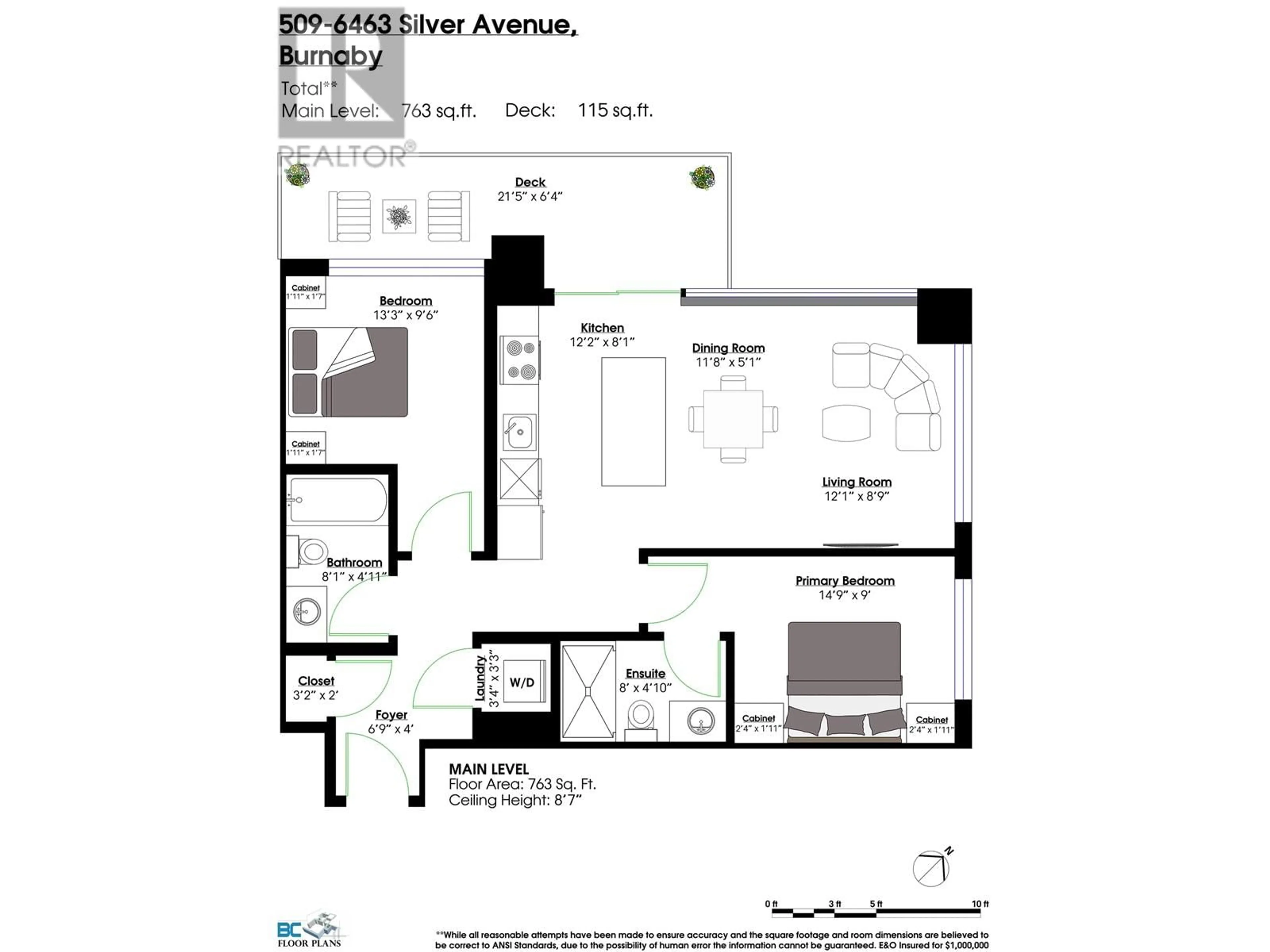 Floor plan for 509 - 6463 SILVER AVENUE, Burnaby British Columbia V5H0K4