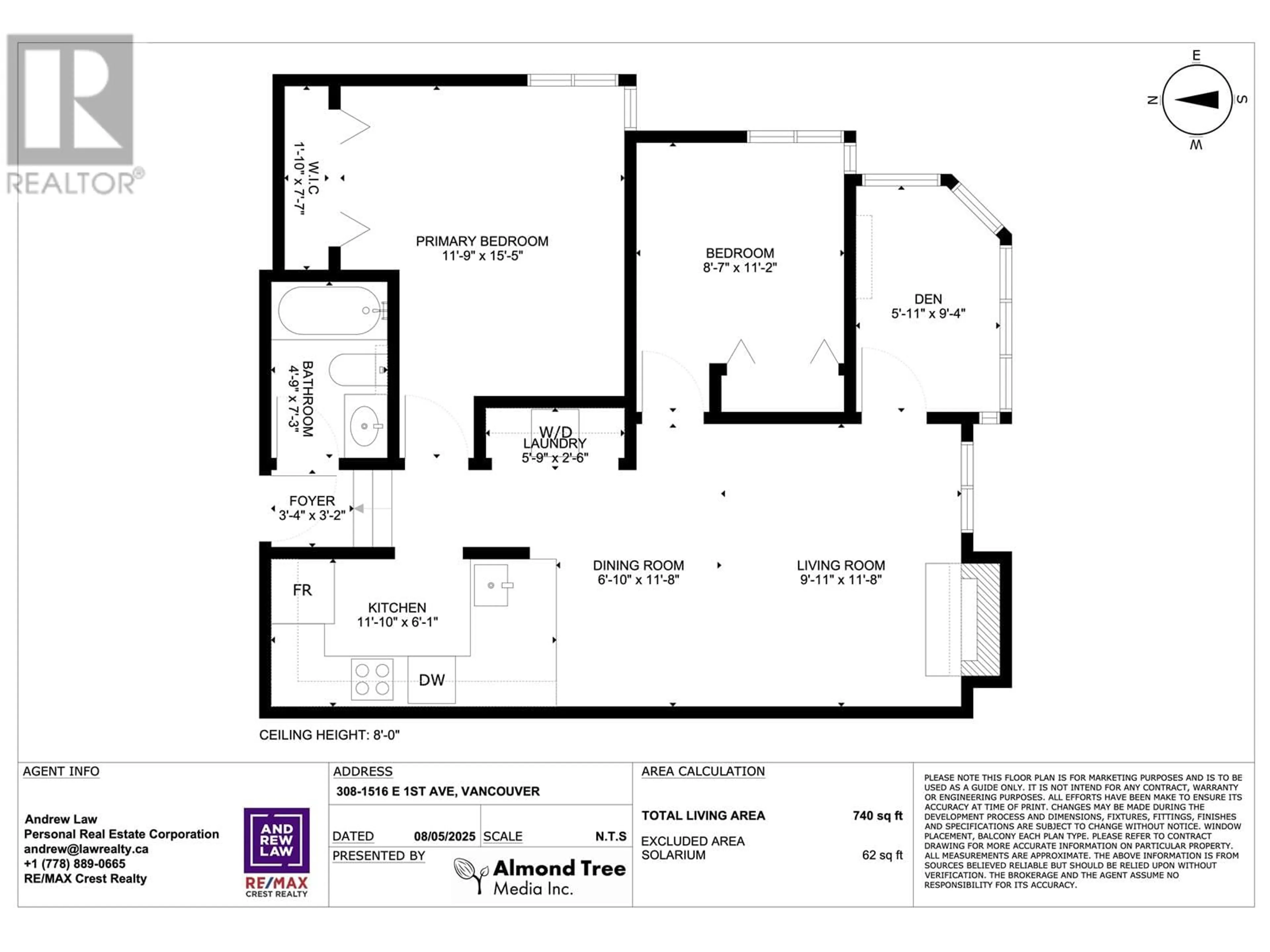 Floor plan for 308 - 1516 1ST AVENUE, Vancouver British Columbia V5N1A5