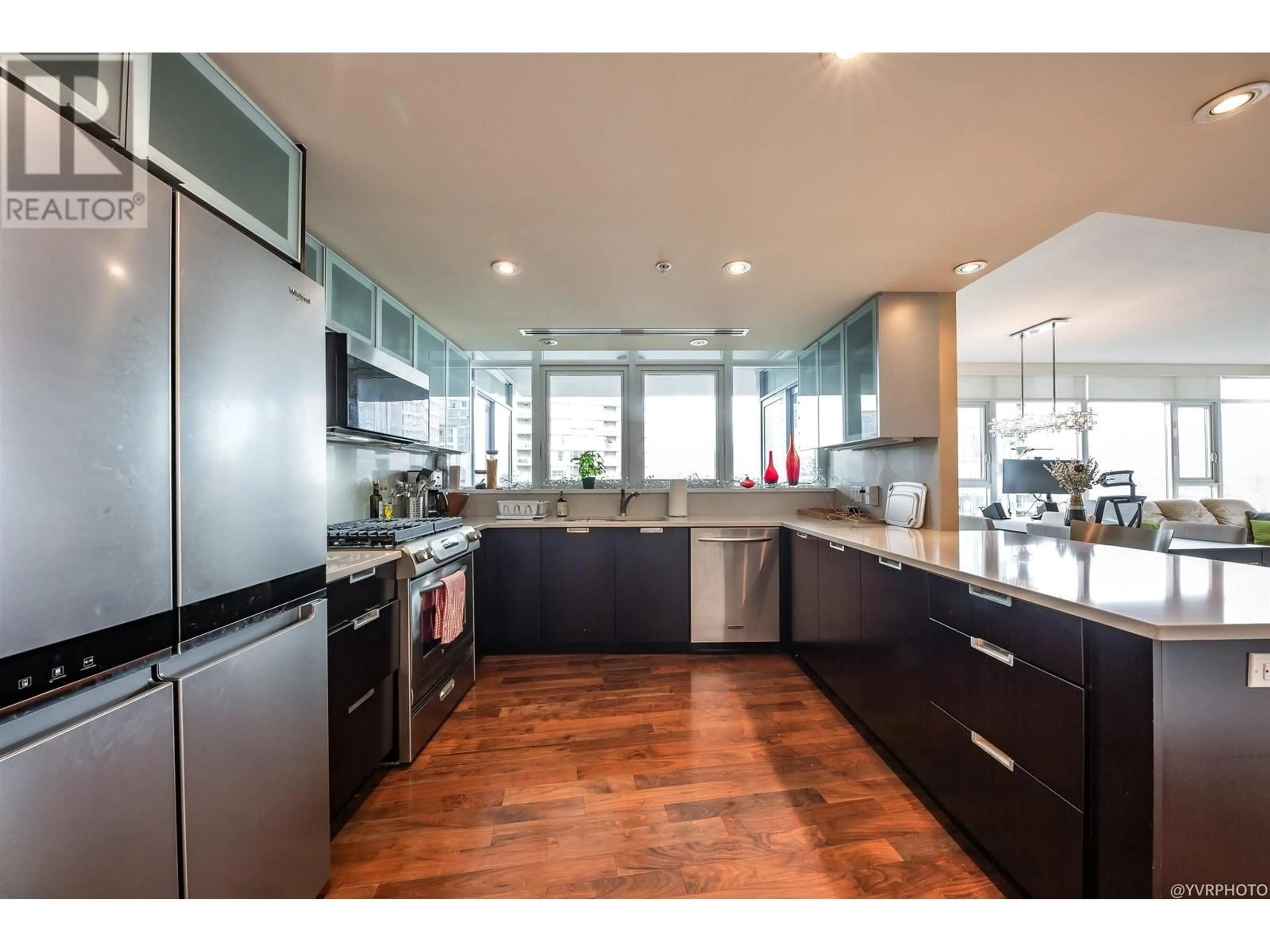 Open concept kitchen, ceramic/tile floor for 2102 - 1205 HASTINGS STREET, Vancouver British Columbia V6E4T7