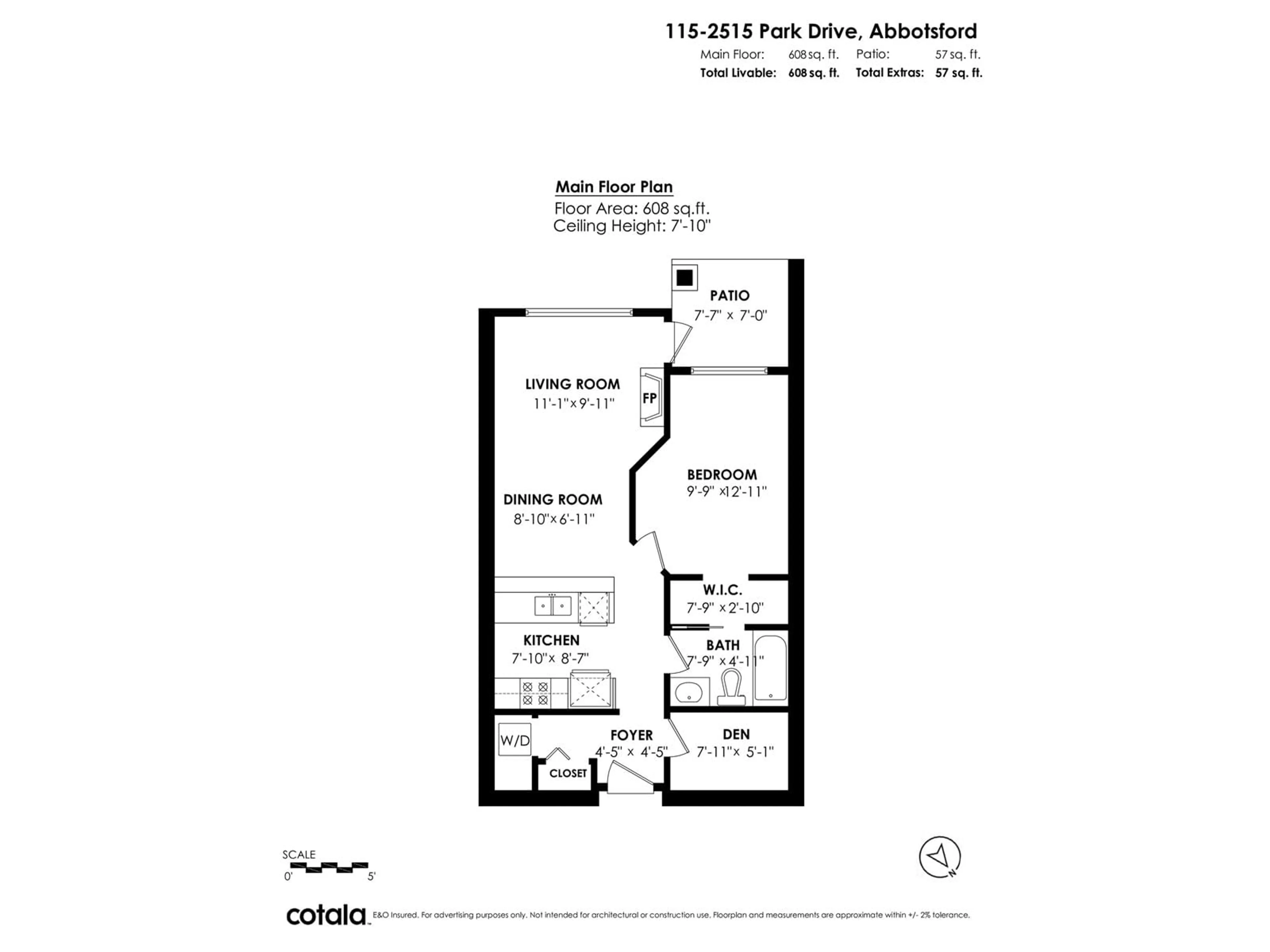 Floor plan for 115 - 2515 PARK, Abbotsford British Columbia V2S0B2