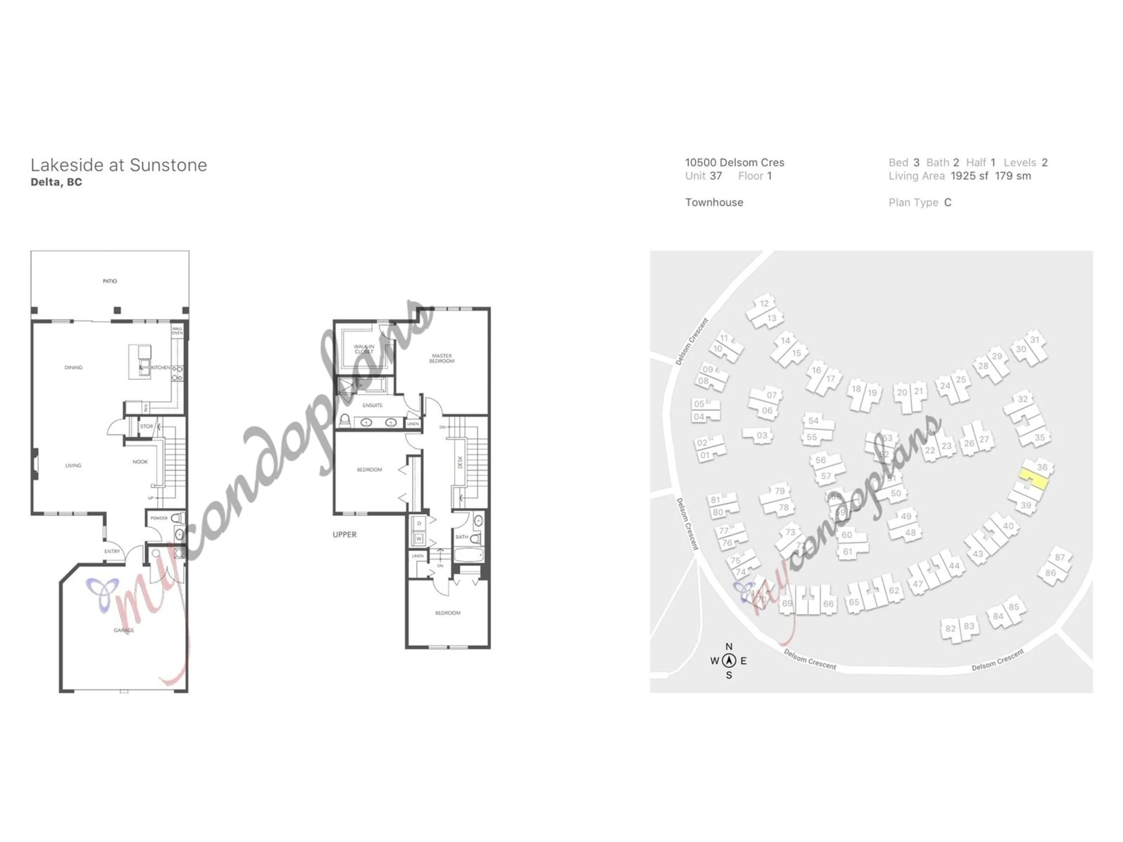 Floor plan for 37 - 10500 DELSOM, Delta British Columbia V4C0C3