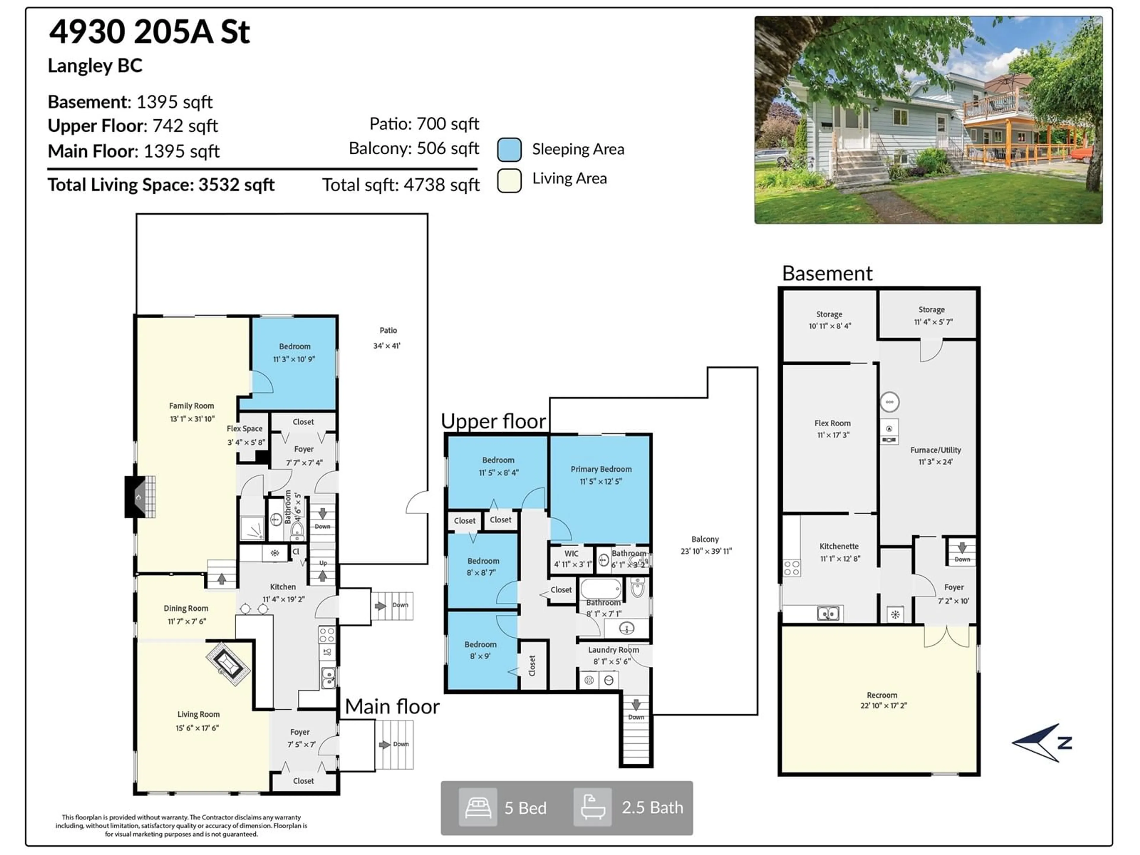 Floor plan for 4930 205A, Langley British Columbia V3A5R1