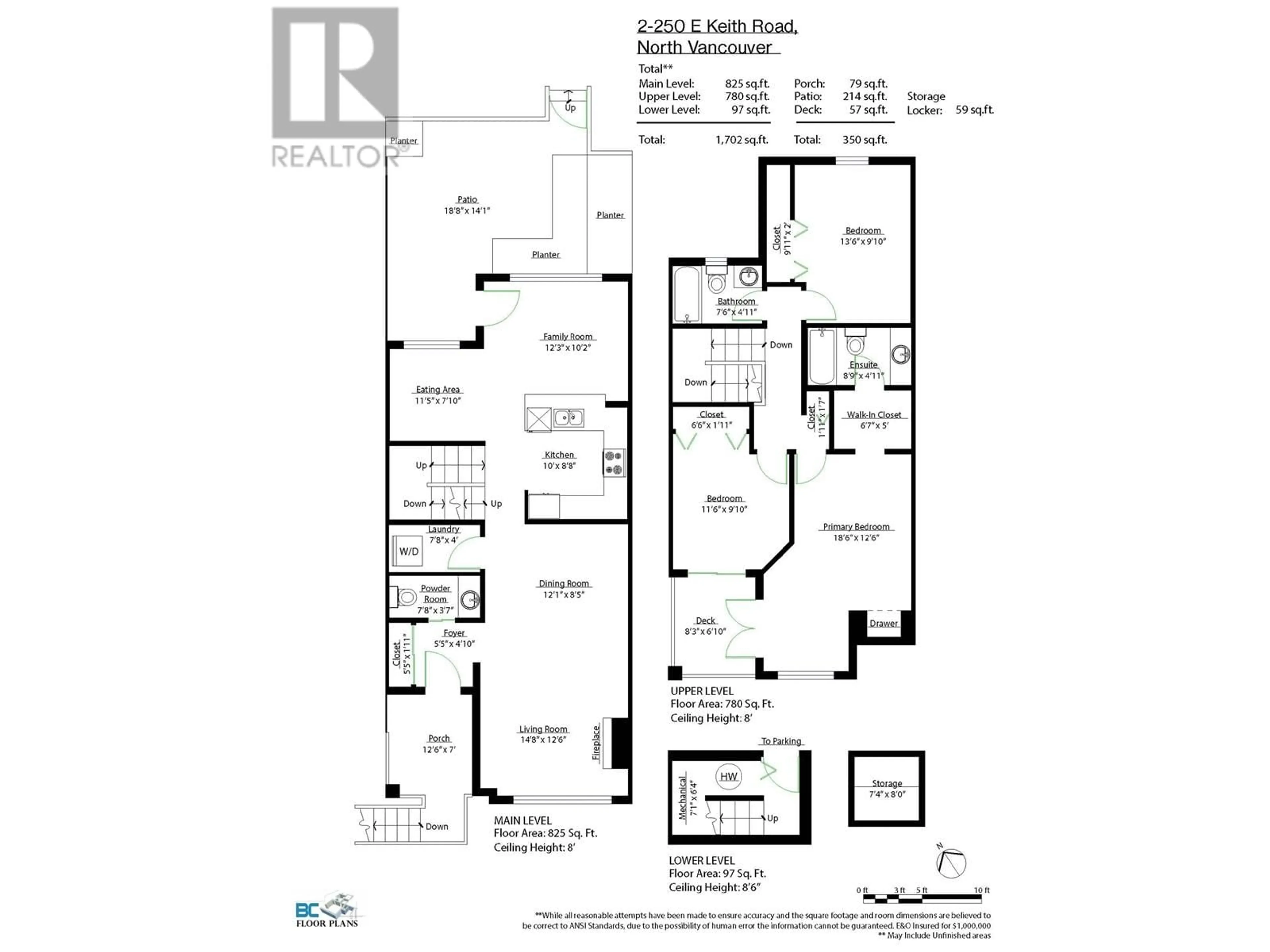 Floor plan for 2 - 250 KEITH ROAD, North Vancouver British Columbia V7L1V5