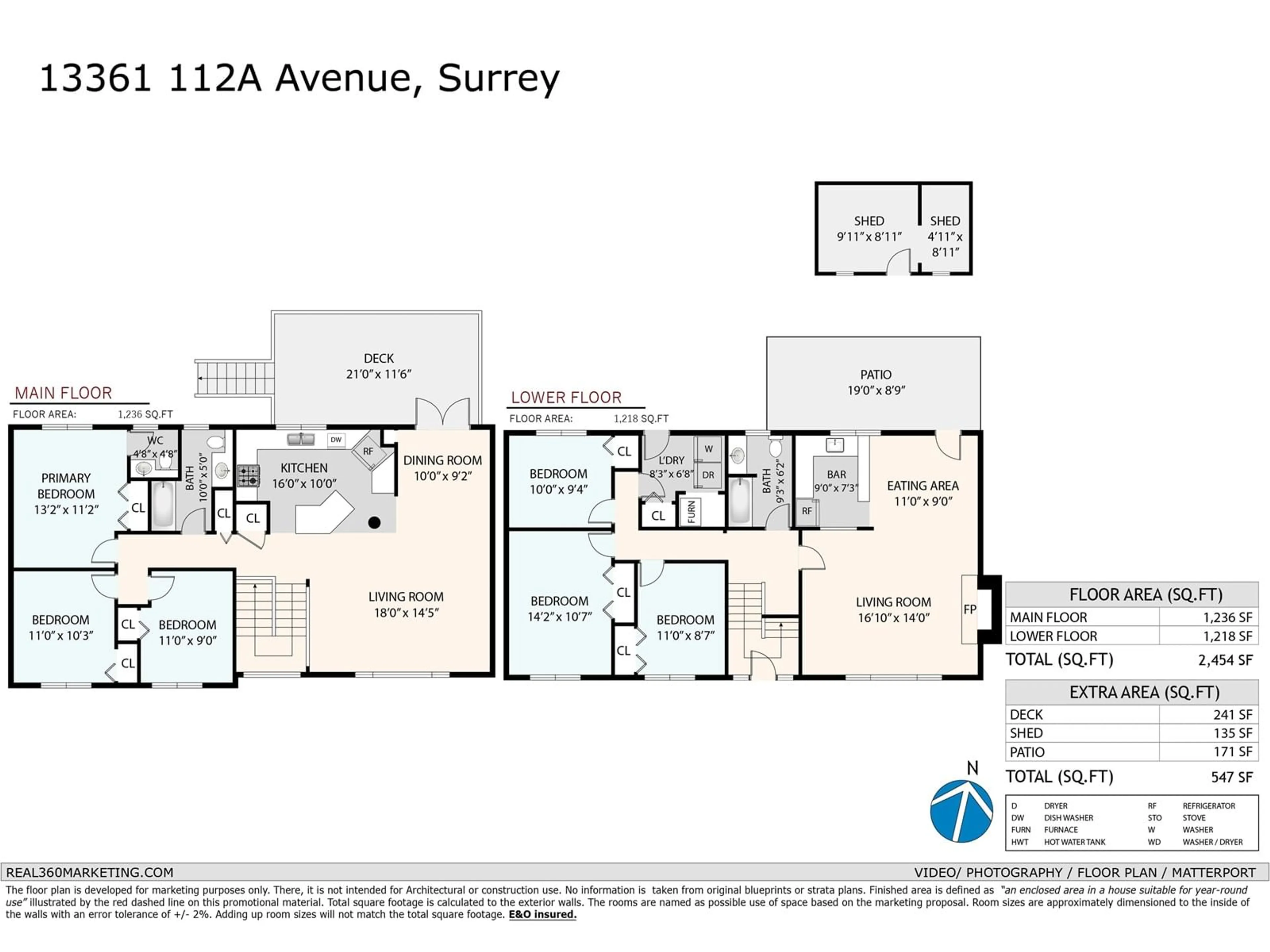 Floor plan for 13361 112A, Surrey British Columbia V3R2G6
