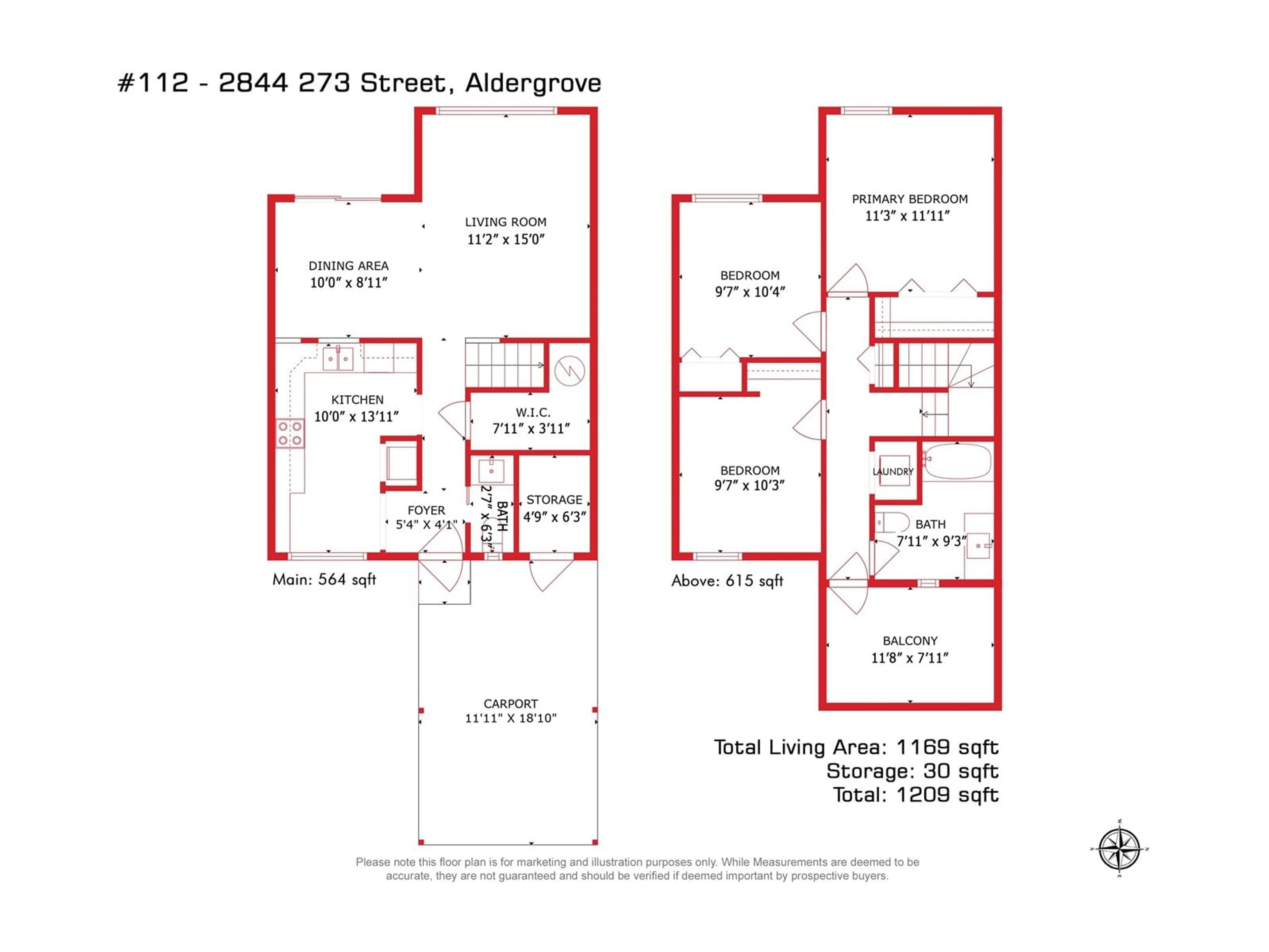 Floor plan for 112 - 2844 273, Langley British Columbia V4W3S6