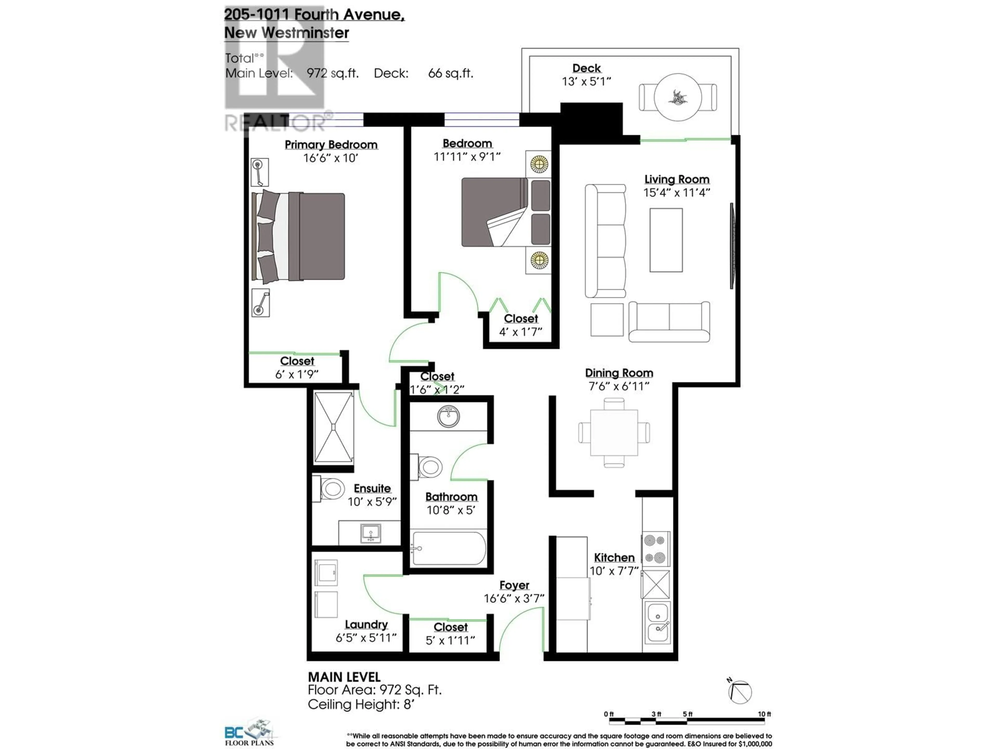 Floor plan for 205 - 1011 FOURTH AVENUE, New Westminster British Columbia V3M1T3