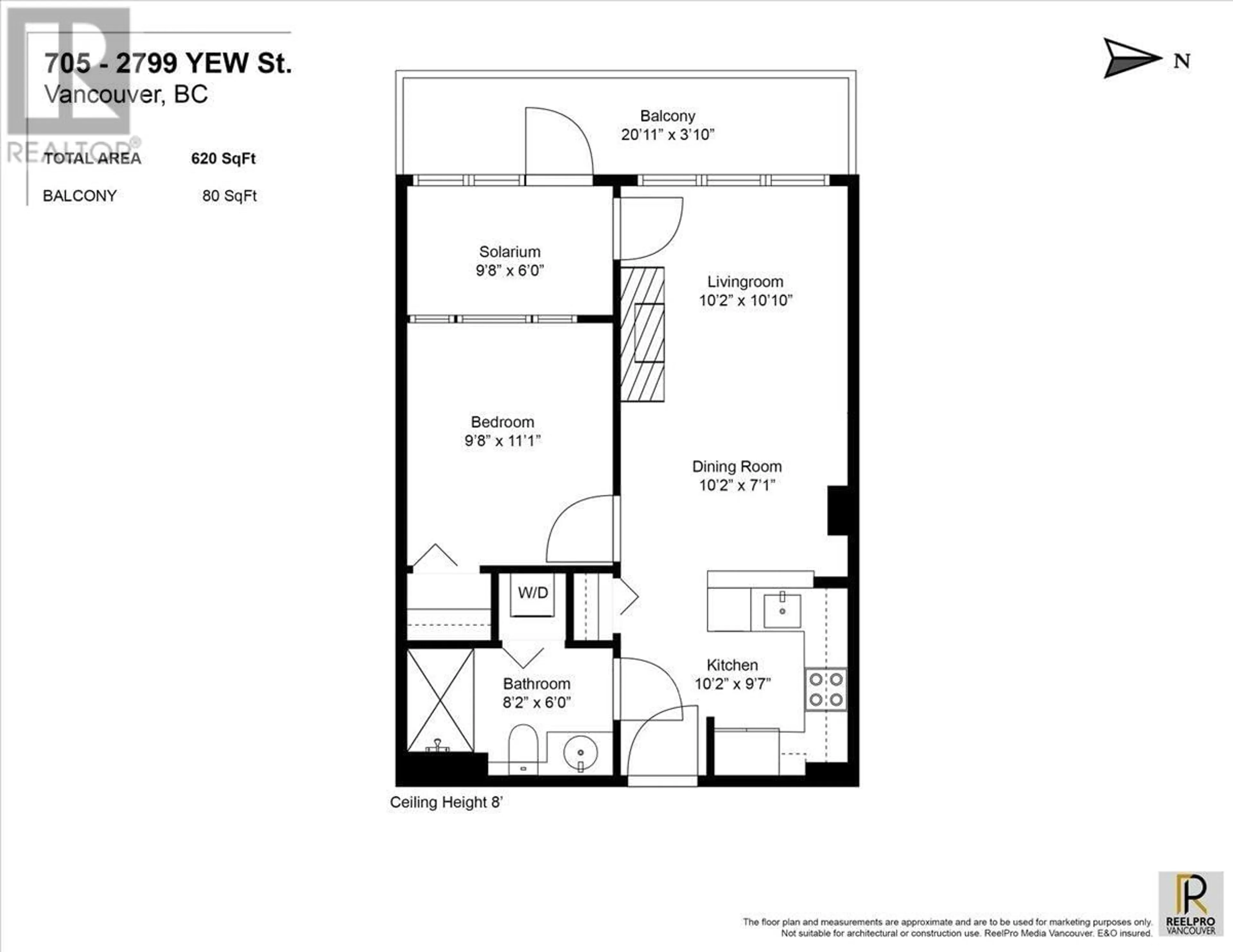 Floor plan for 705 - 2799 YEW STREET, Vancouver British Columbia V6K4W2