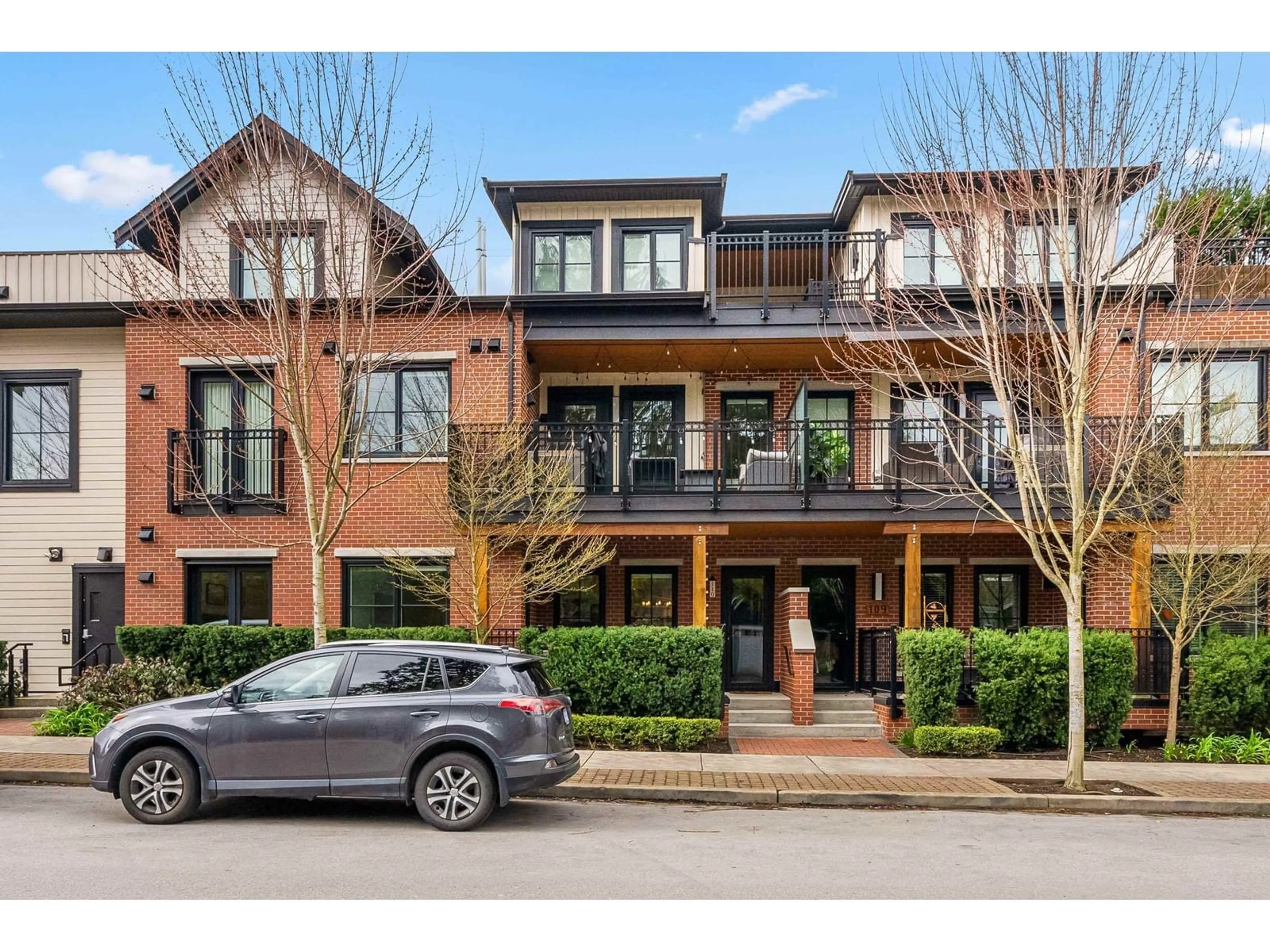 Home with brick exterior material, street for 110 - 23189 FRANCIS, Langley British Columbia V1M0G3