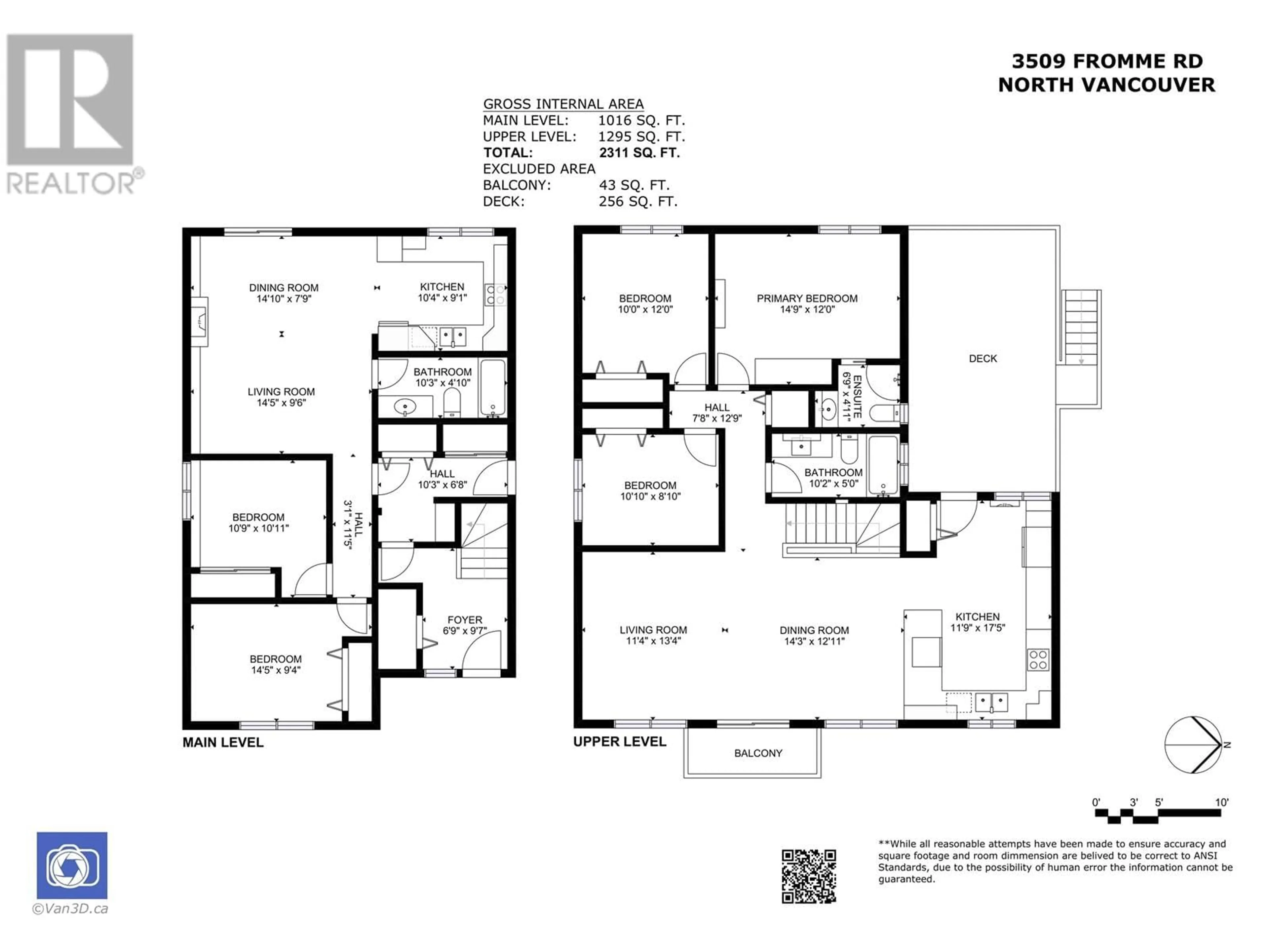 Floor plan for 3509 FROMME ROAD, North Vancouver British Columbia V7K2E4