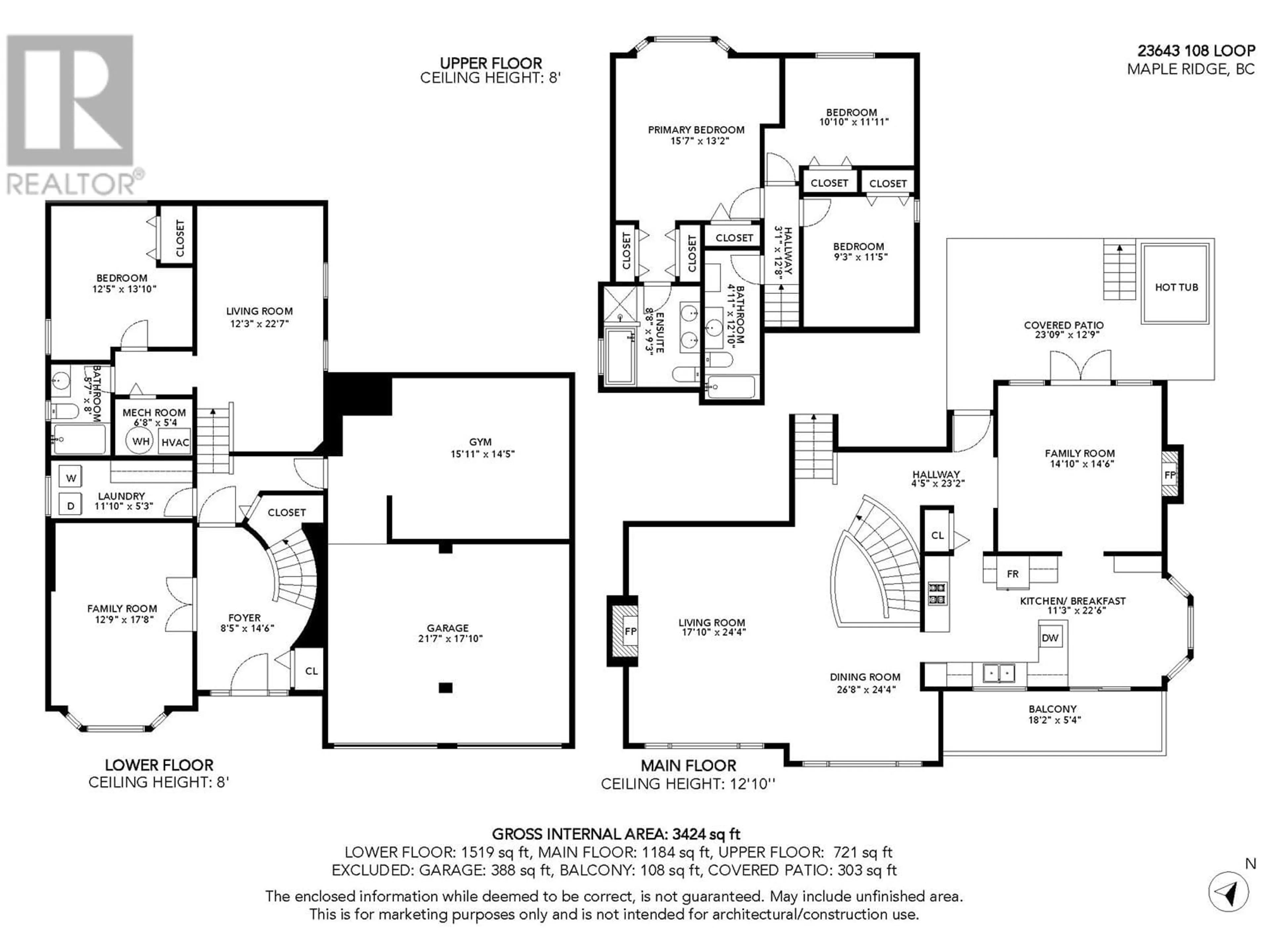 Floor plan for 23638 108 LOOP, Maple Ridge British Columbia V2W1B2