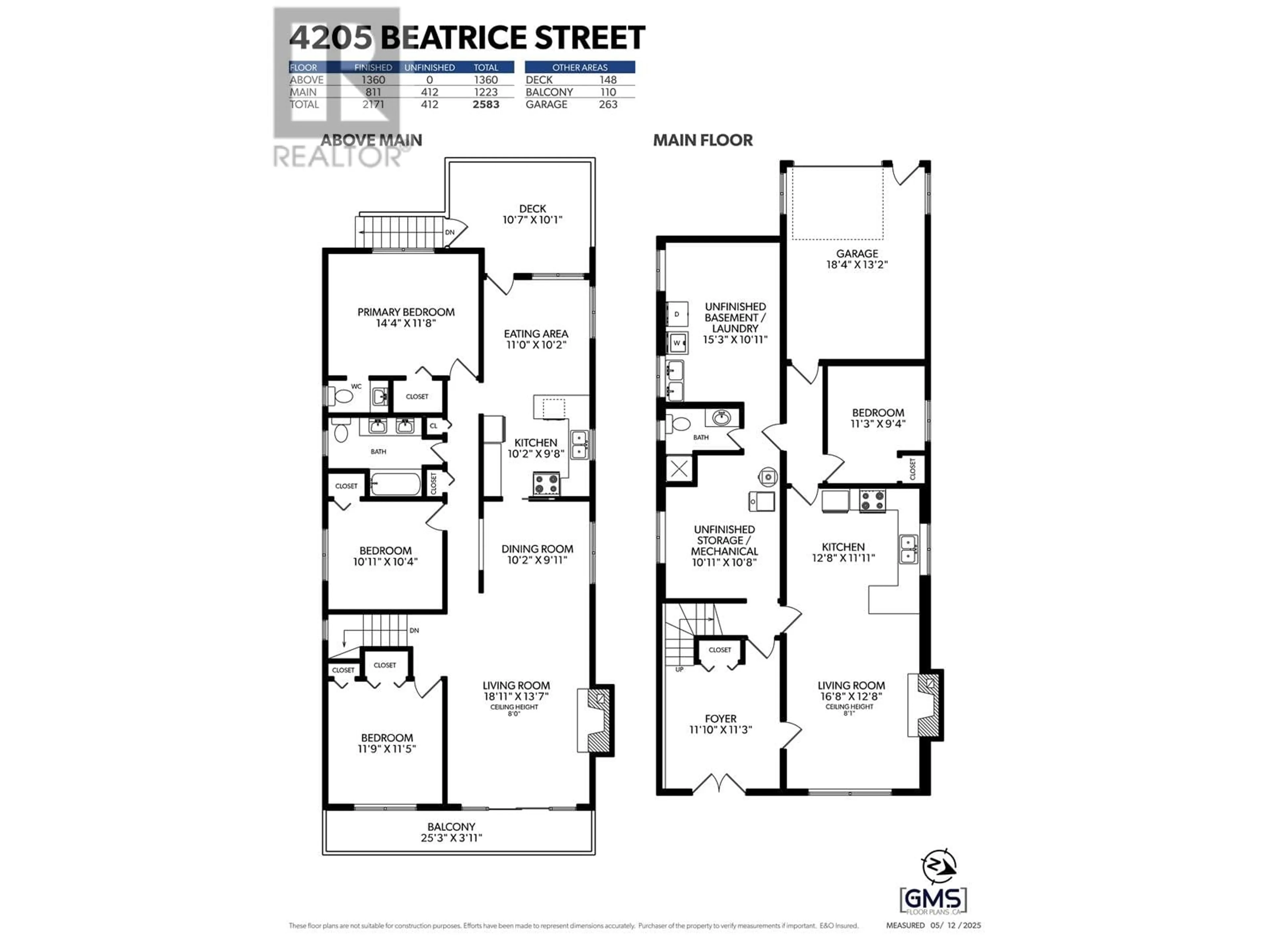 Floor plan for 4205 BEATRICE STREET, Vancouver British Columbia V5N4H9