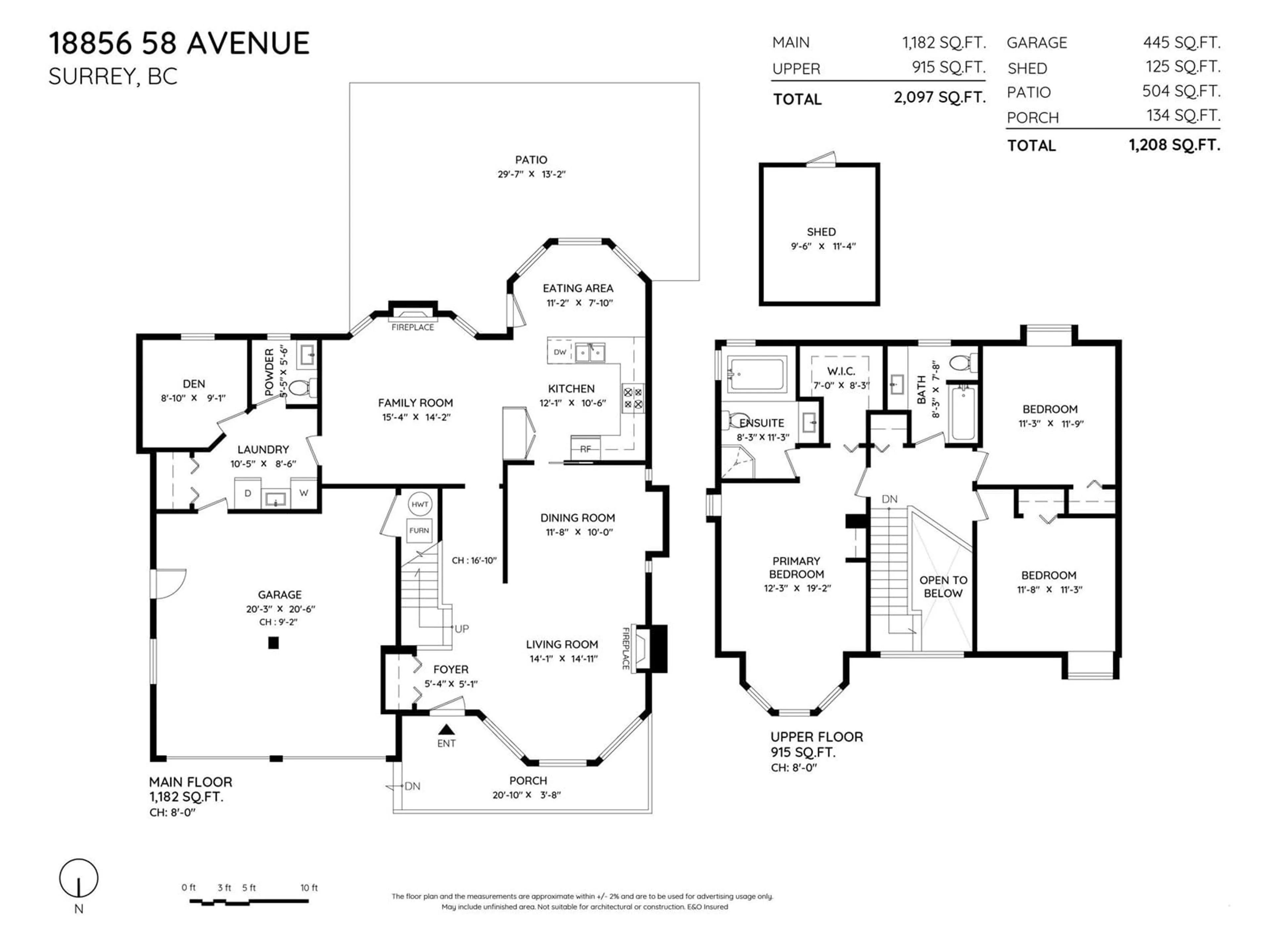 Floor plan for 18856 58, Surrey British Columbia V3S7M2