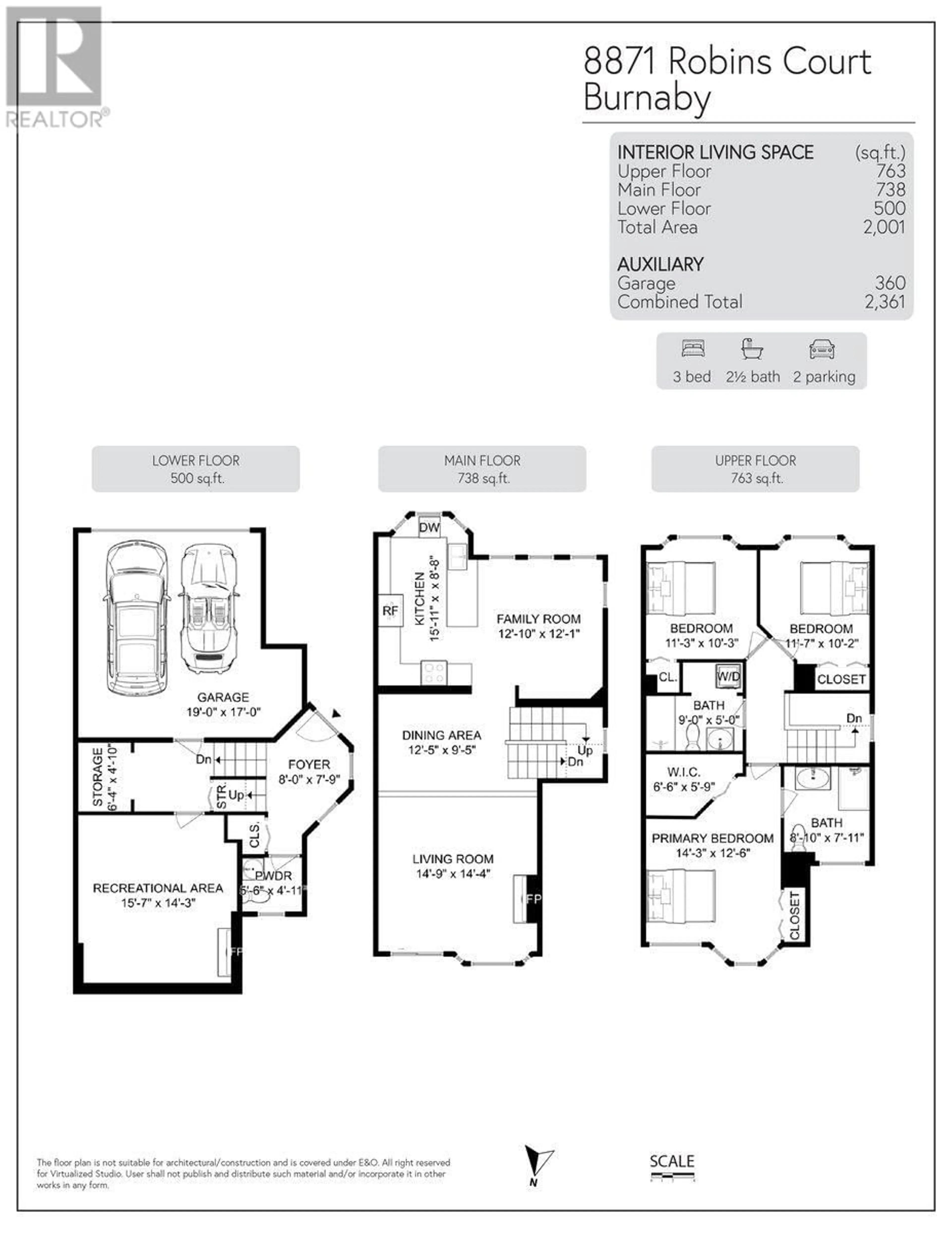 Floor plan for 8871 ROBINS COURT, Burnaby British Columbia V5A4K8