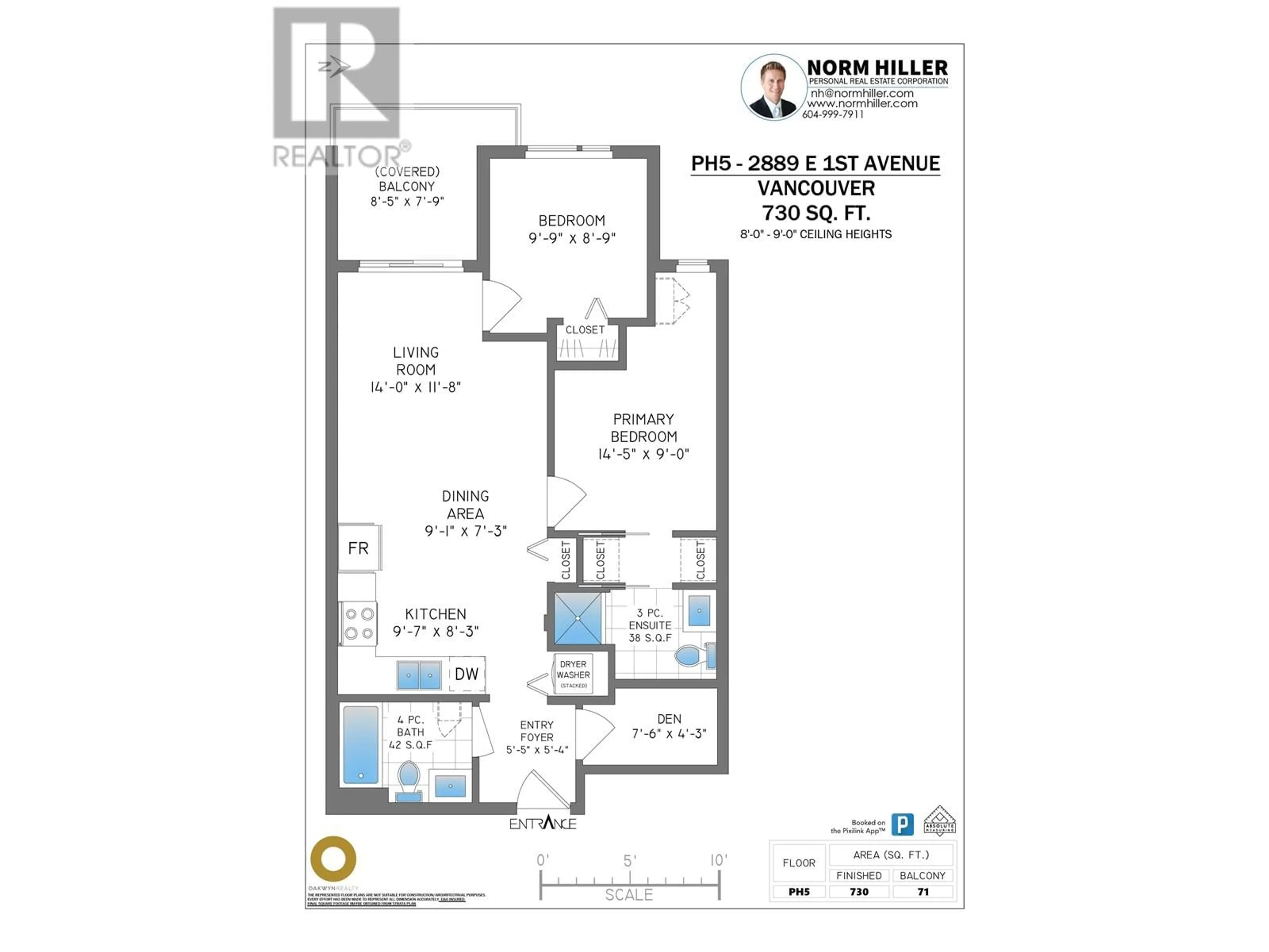 Floor plan for PH5 - 2889 1ST AVENUE, Vancouver British Columbia V5M0G2
