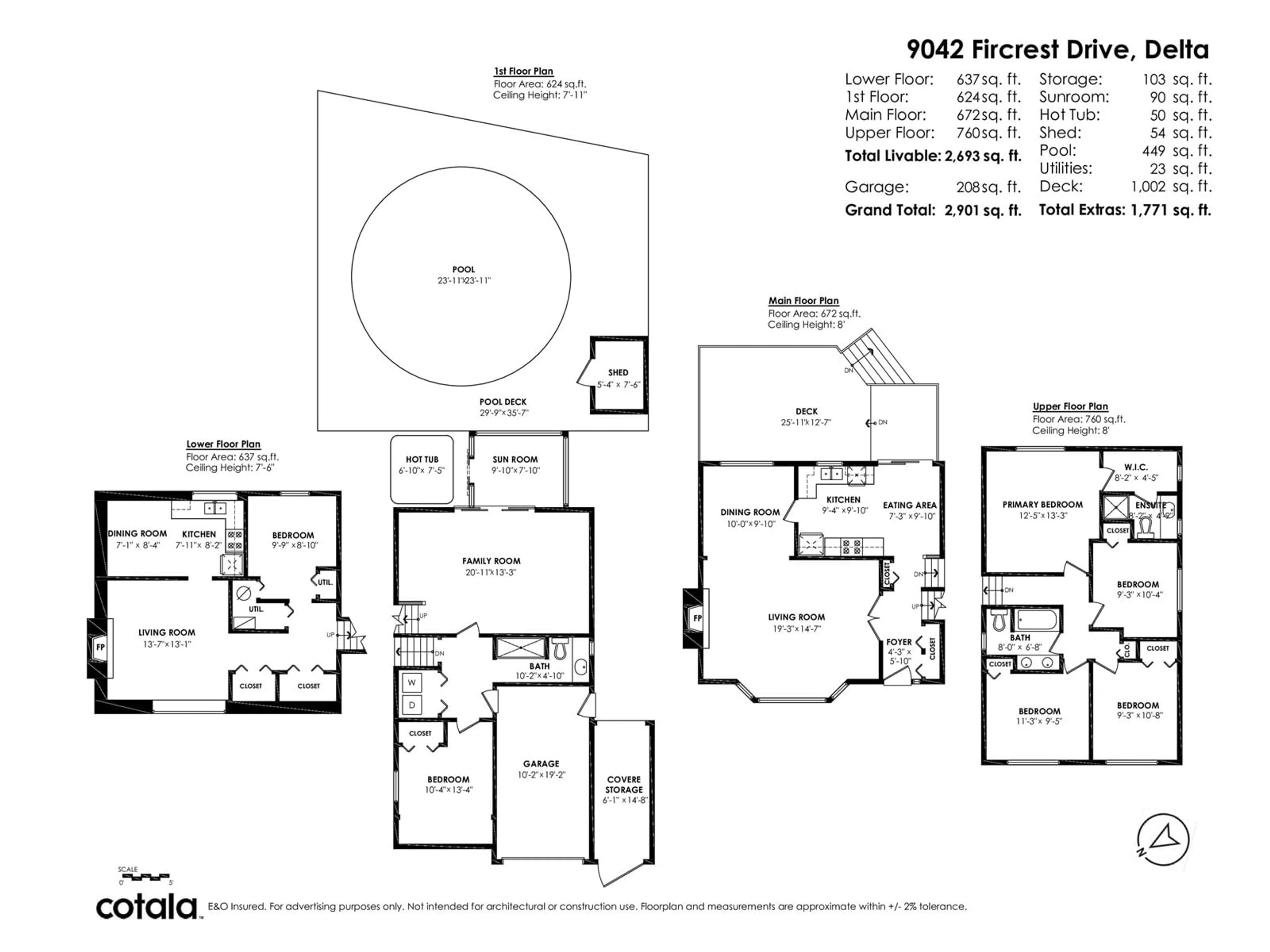 Floor plan for 9042 FIRCREST, Delta British Columbia V4C7M3