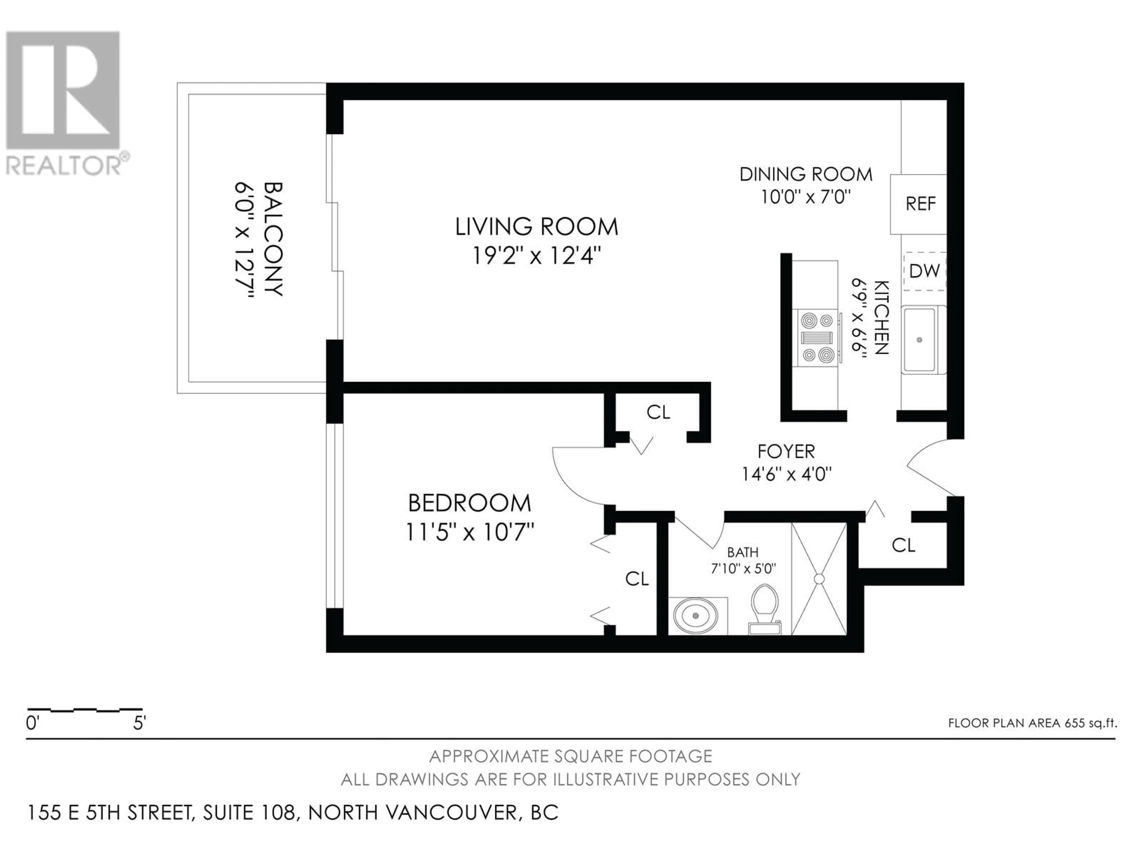 Floor plan for 108 - 155 5TH STREET, North Vancouver British Columbia V7L1L3