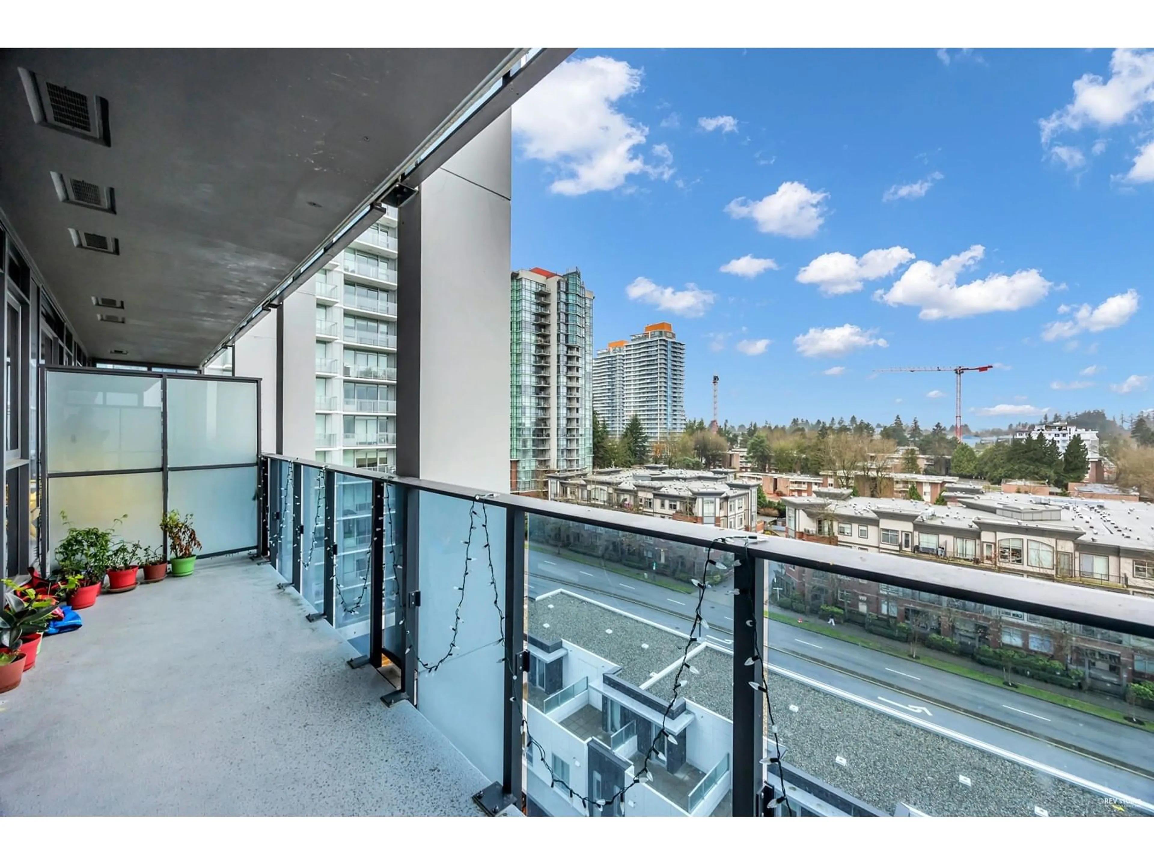 Balcony in the apartment, city buildings view from balcony for 912 - 13428 105, Surrey British Columbia V3T0S6